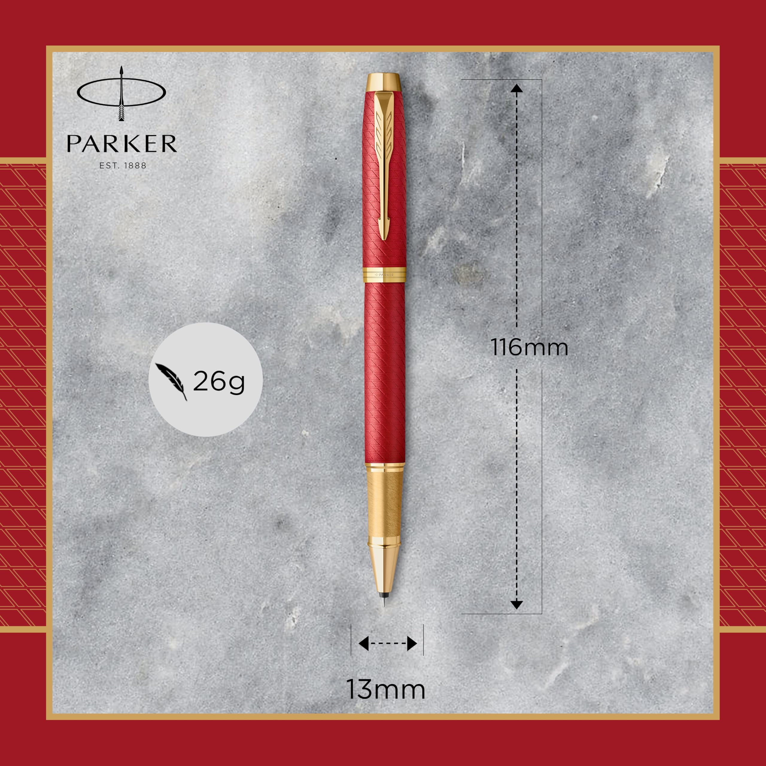 Amazon | Parker IM ローラーボールペン | プレミアムレッドラッカー