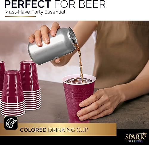 Miniatura 10 de Vasos de plástico desechables, vasos de plástico de color azul marino, vasos de plástico de 18 onzas, vasos desechables fuertes y resistentes para