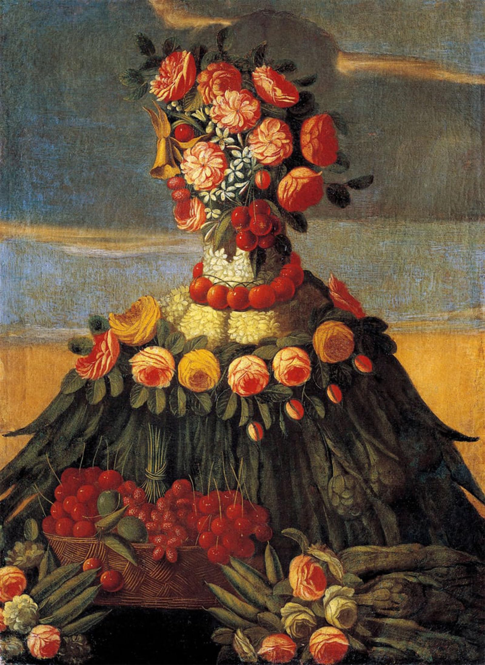POSTERIIk Vintage Classic Picture Landscape Artwork Spring Painting of the Workshop by Giuseppe Arcimboldo Portrait Canvas Painting for Office Home Decor 60x90cm
