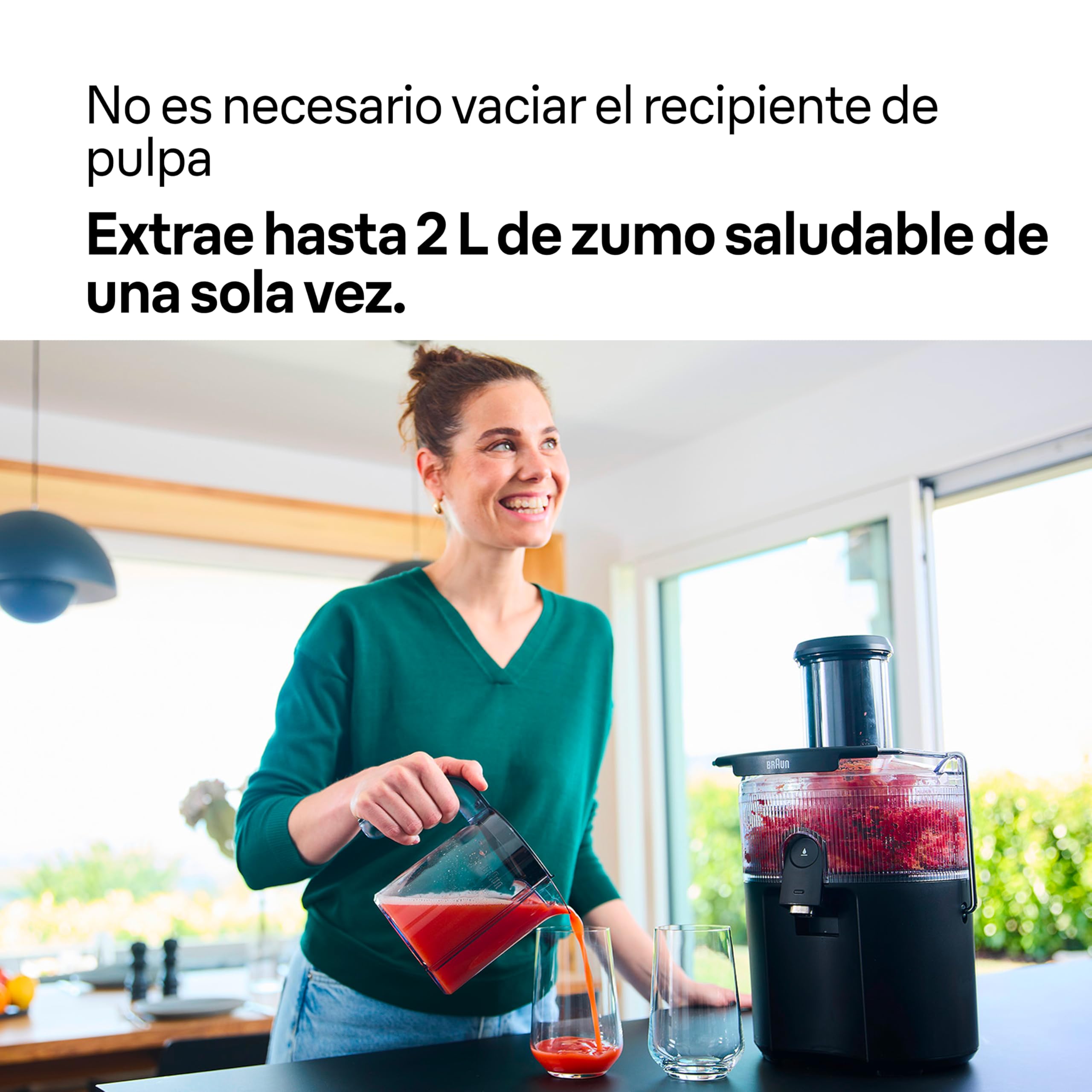 Braun MultiJuice 5 SJ5000, Licuadora Extractor con Tecnología ColdXtract, Boquilla de 75 mm, Recipiente de 1,5 l, Antigoteo, Sistema de Seguridad Cuádruple, Filtro de Acero Inoxidable, 800 W, Negro