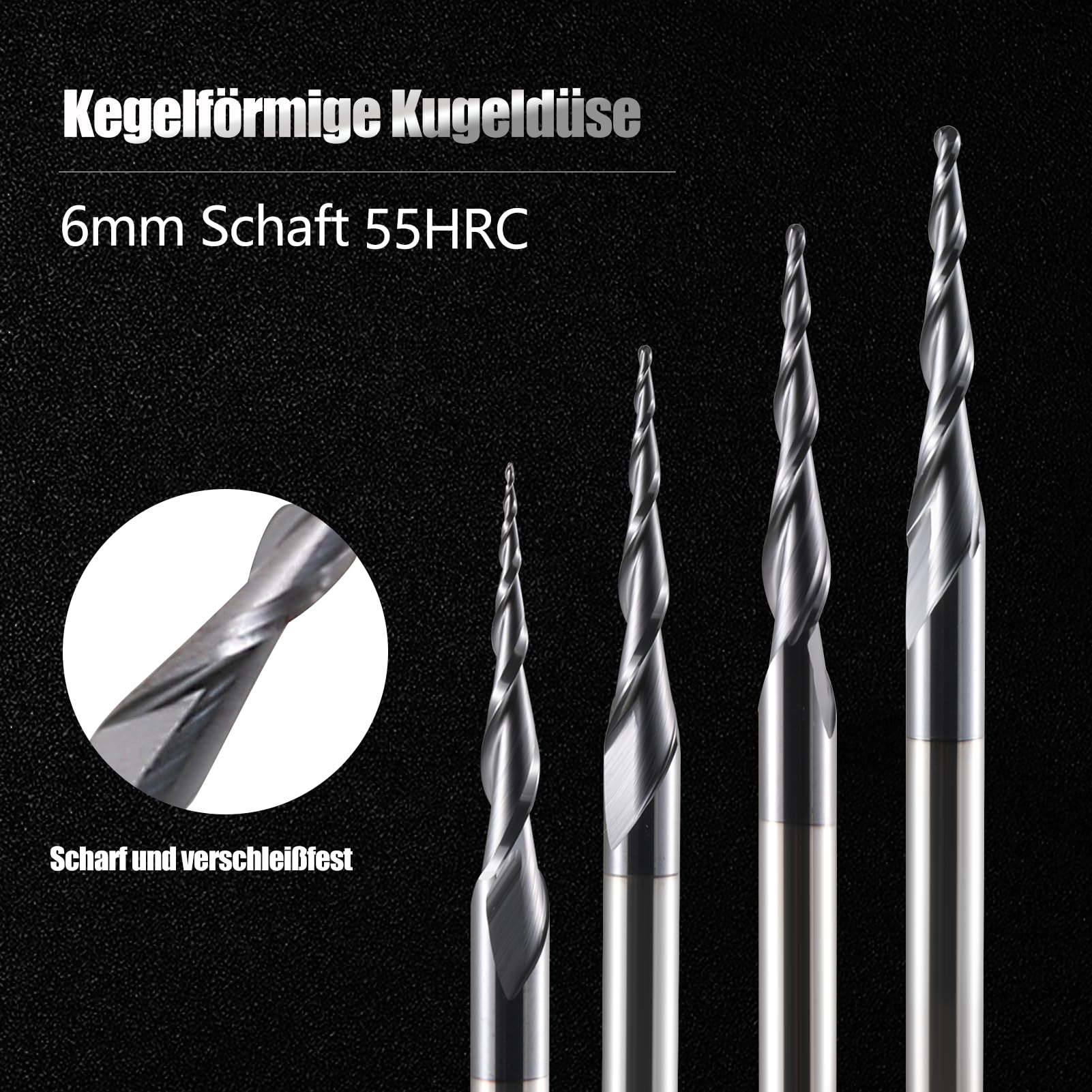 Fraise à Surfacer Fraise à Bout Sphérique En Acier Tungstène - Pour Usinage Métal/bois (CNC) Fraise En Bout Sphérique