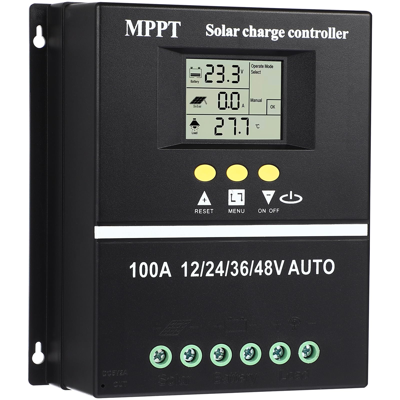 Controlador de Carga Solar Negro 100a Mppt 12v 24v 36v 48v
