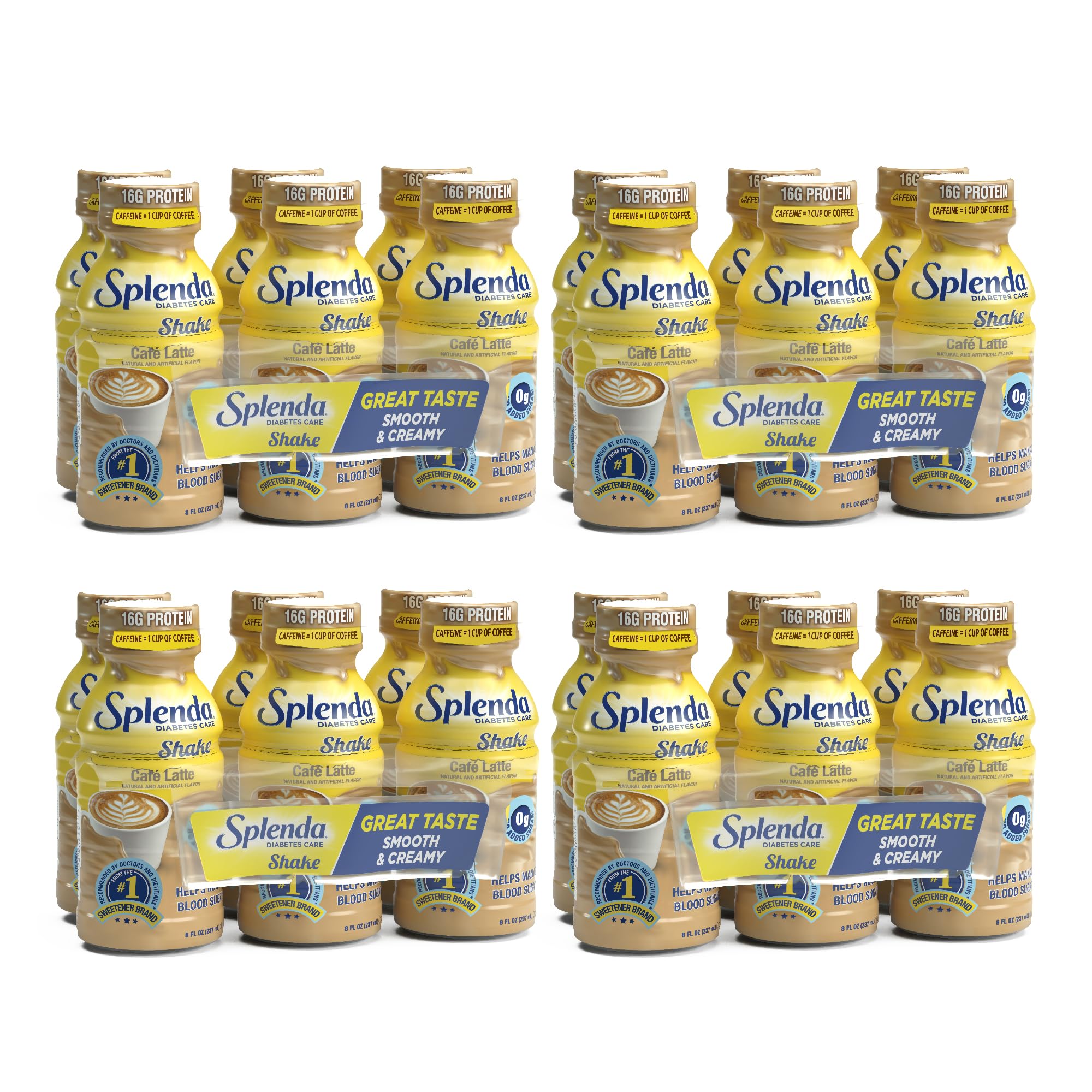 SPLENDADiabetes Nutrition Shakes - Meal Replacement Shake, Café Latte, 8 Fl Oz (Pack of 24)