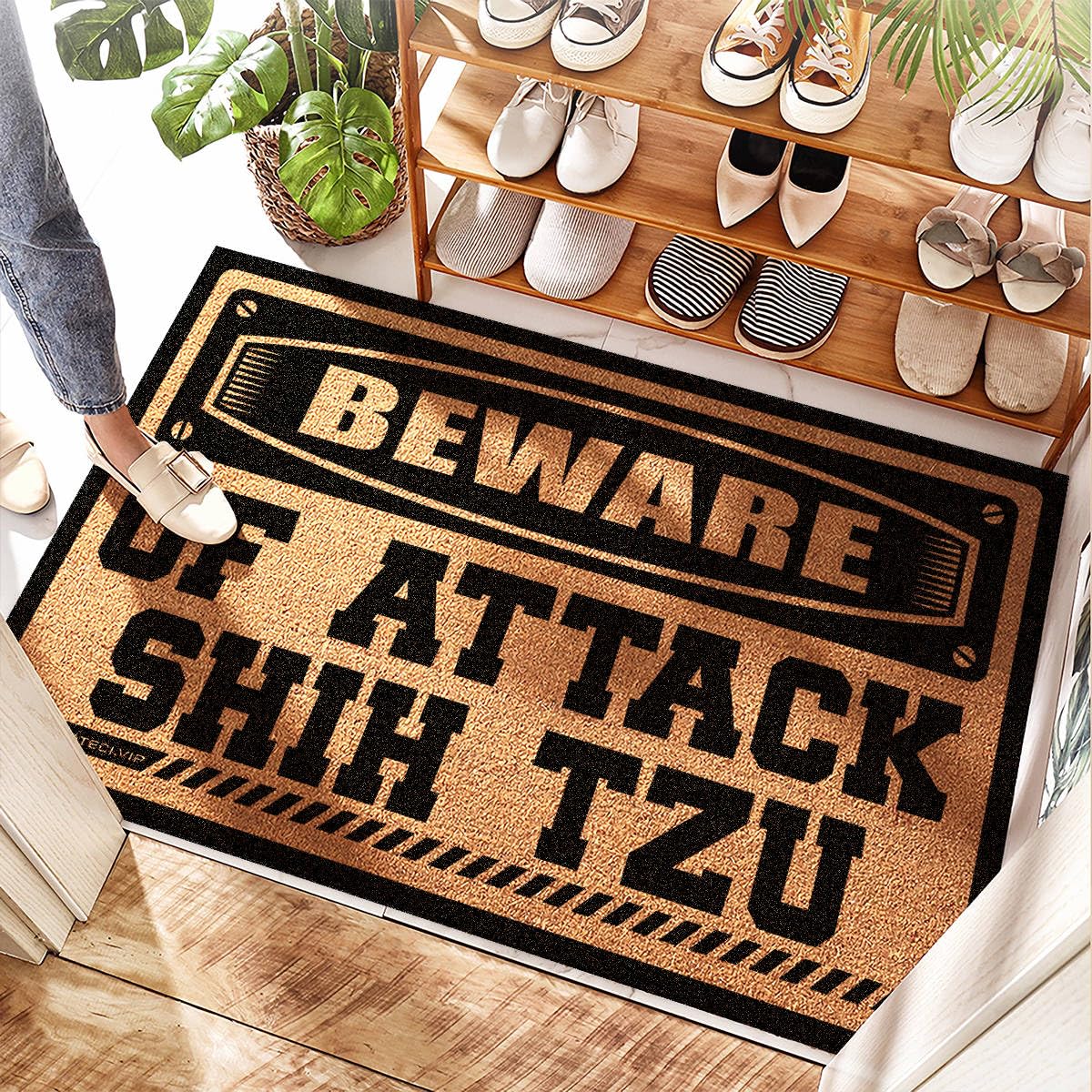 Grand paillasson d'entrée pour porche tapis extérieur lavable pour maître de Shih Tzu