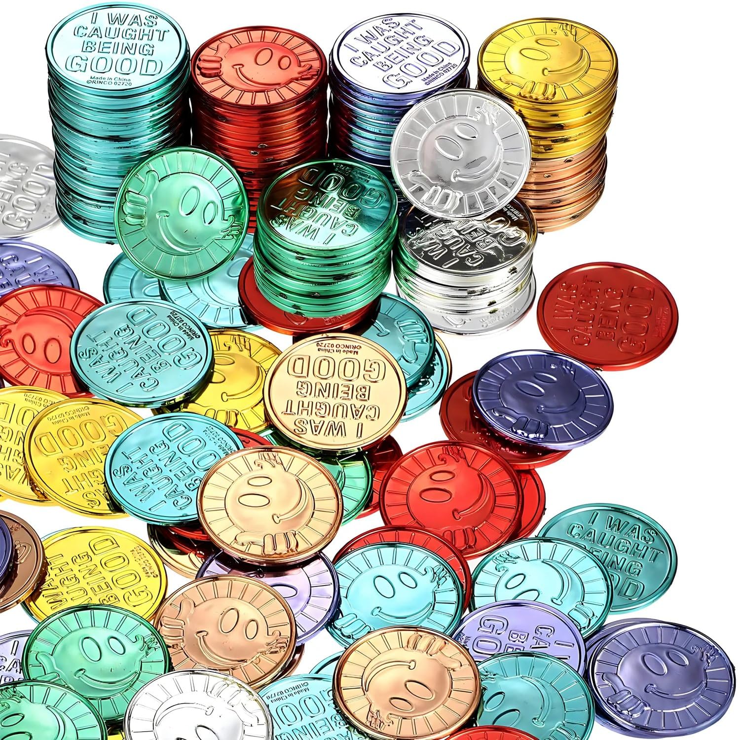 Caught Being Good Coins - Bulk Set of 144 Tokens - Classroom Behavior Incentives and Teacher Handout Rewards