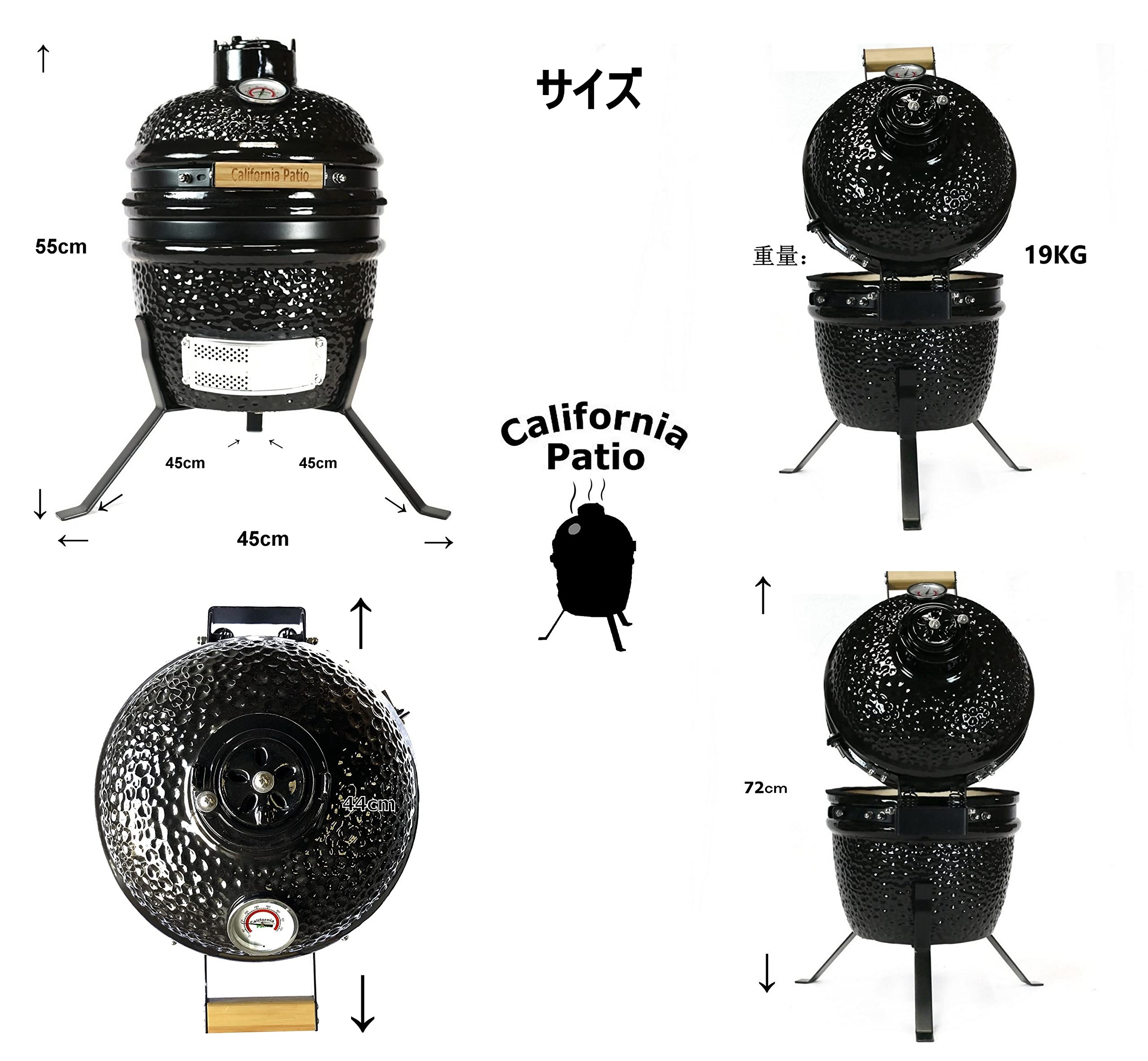 Amazon | Ro mini Grill セラミック製チャコールBBQグリル, グリル