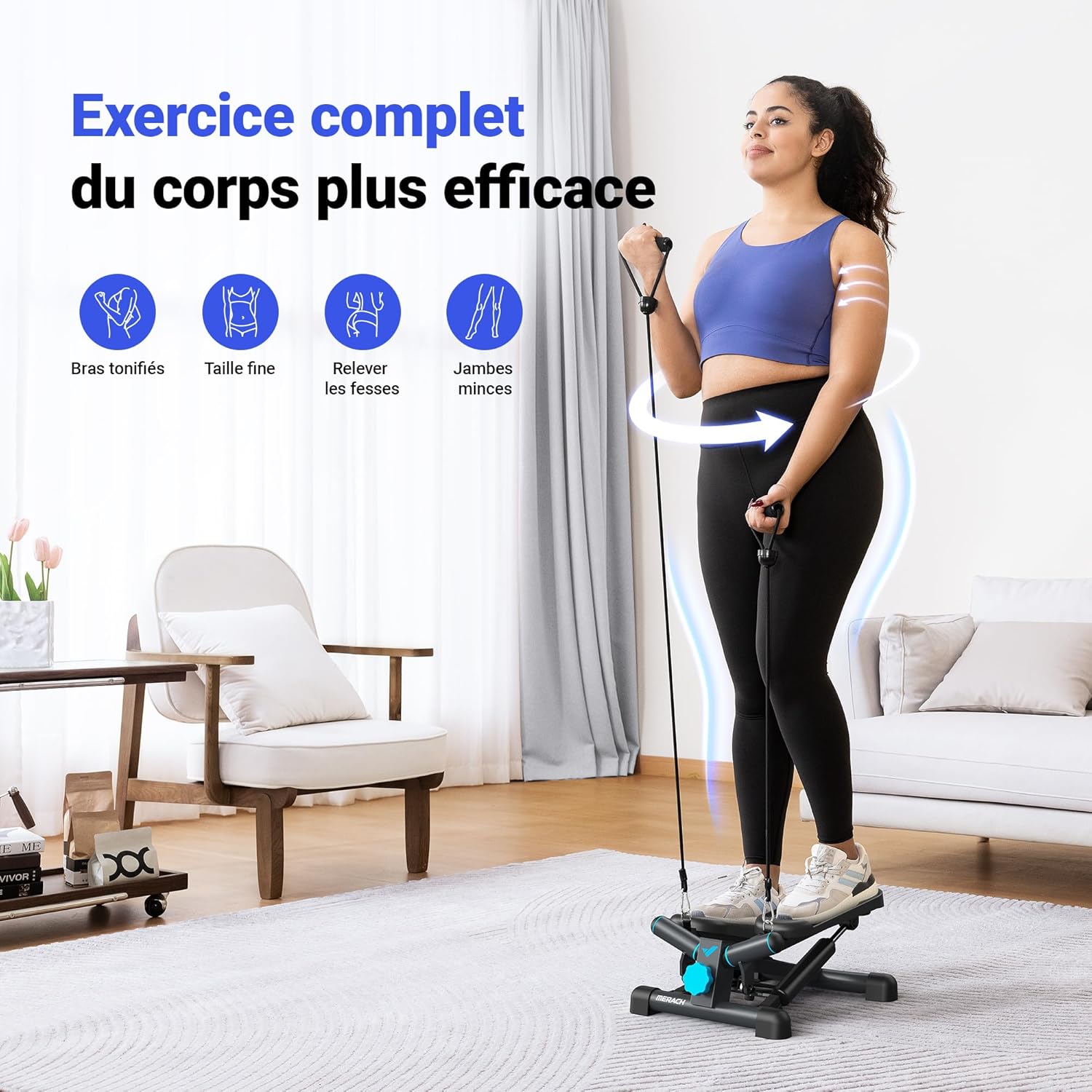 MERACH Stepper 2 en 1 pour la Maison avec Écran LCD, Silencieux et Durable, Capacité 150kg - Image secondaire
