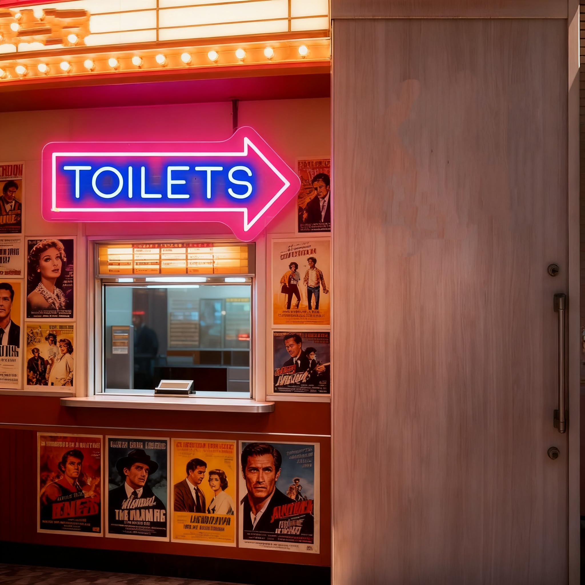 Toilet Neon Sign Custom Signs Arrow Led Toilet Sign Business Restroom Led Lights Restaurant Decor