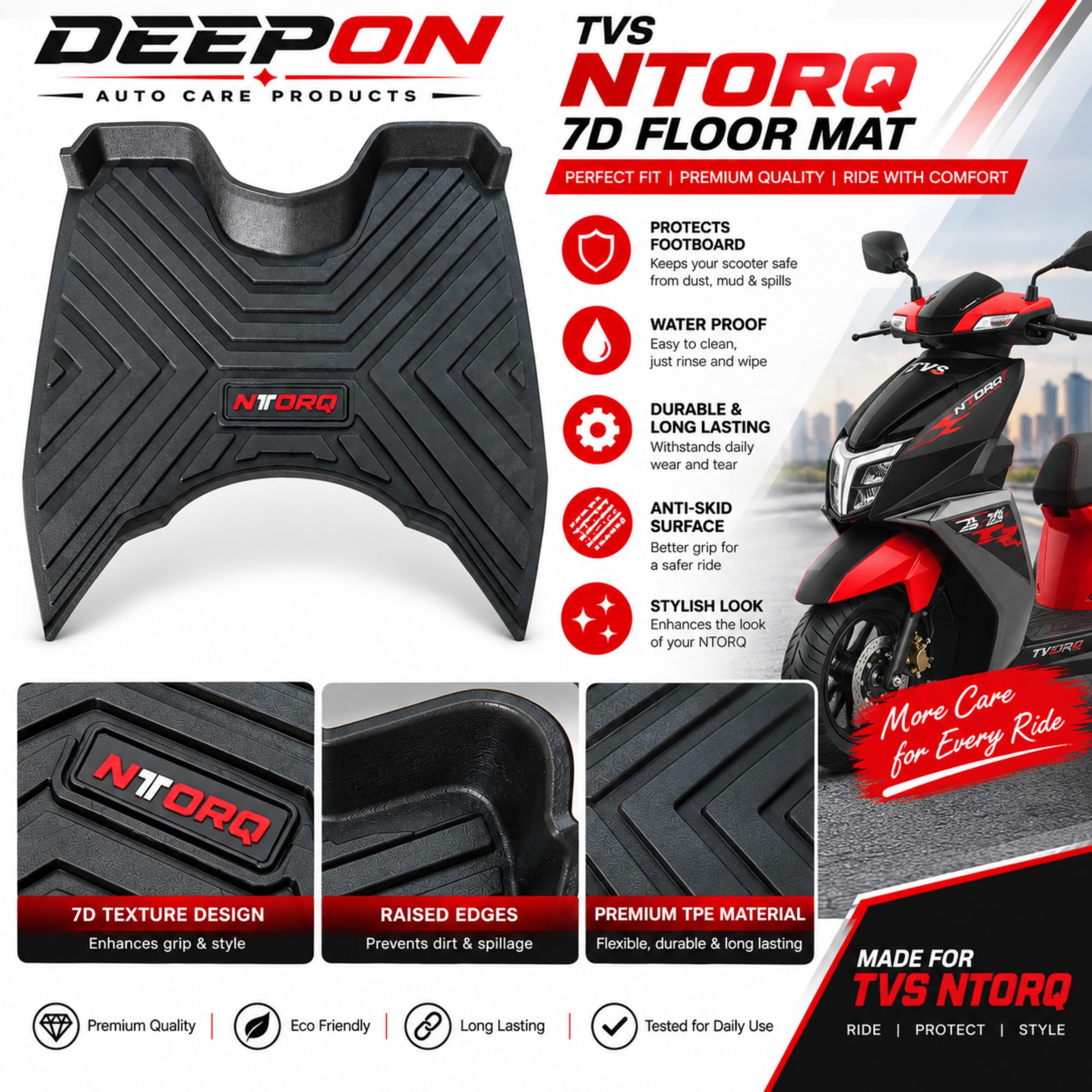 NTorq 125 Floor Mat - Waterproof & Anti-Slip -3