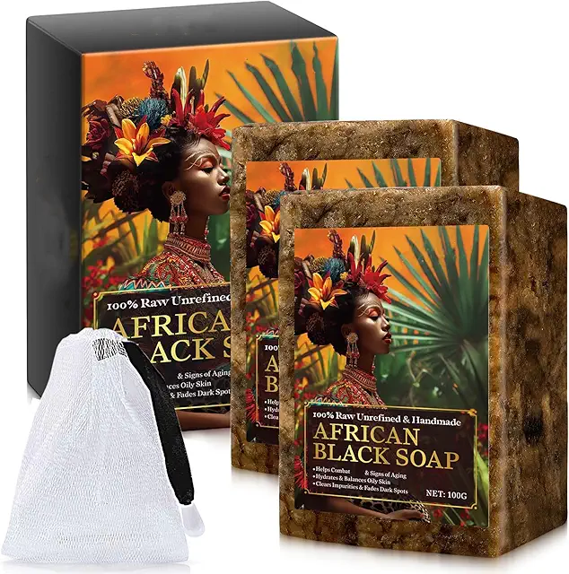 Bio Afrikanische Schwarze Seife - Handgemachte Naturseife mit Sheabutter