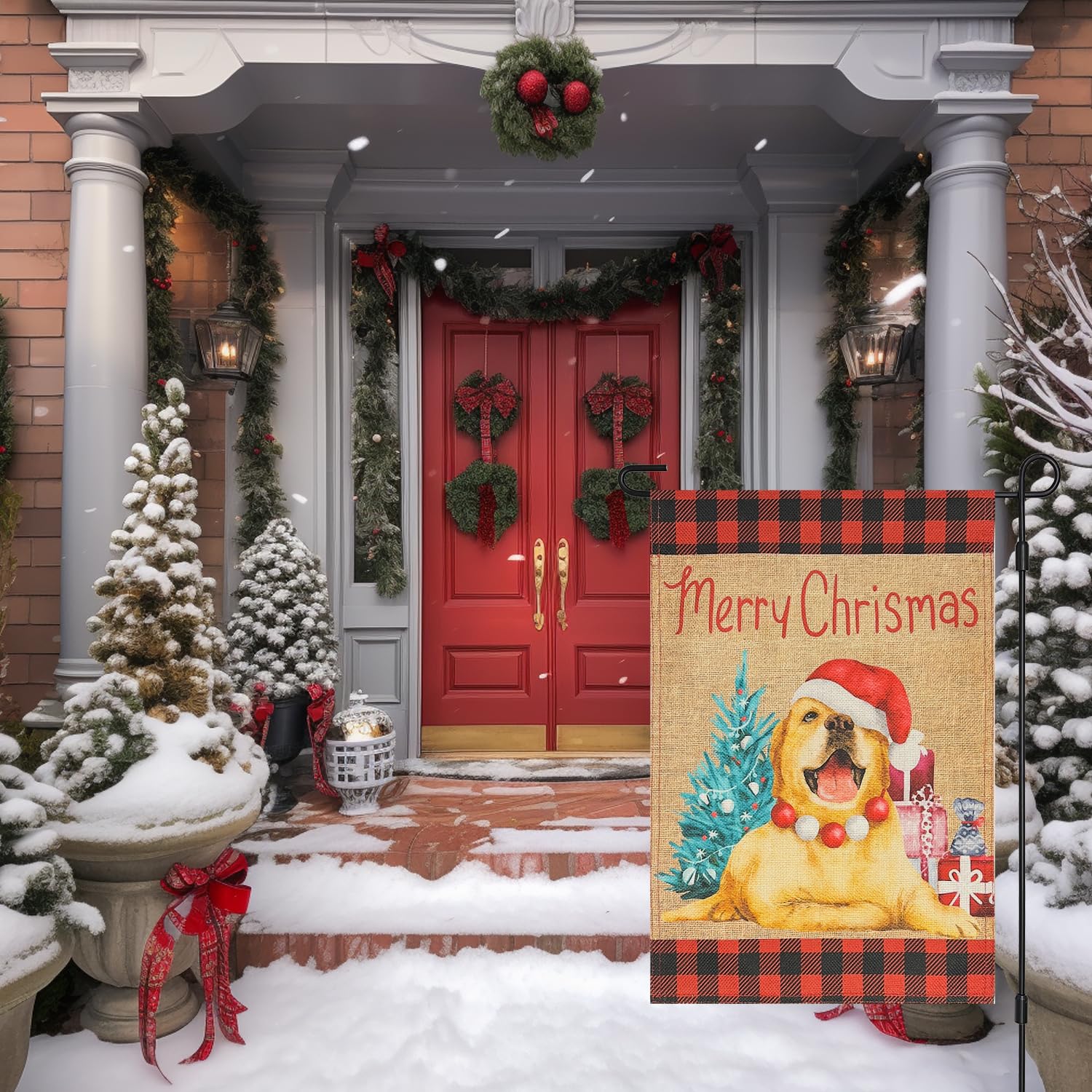 Vigor Home Drapeau De Jardin De Noël Double Face 30,5 X 45,7 Cm