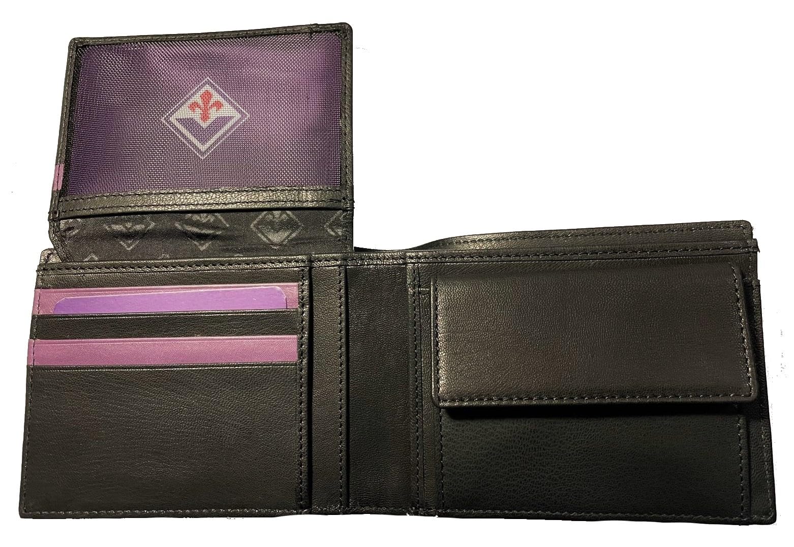 Portafoglio Fiorentina Ufficiale in Vera Pelle Borsellino Portacarte Originale Enzo Castellano PTFFI801