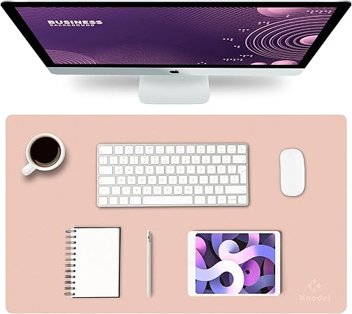 Amazon Knodel デスクマット オフィスデスクマット Puレザーデスクマット 防水デスクライティングマット オフィスおよび家庭用 両面 35x60cm ピンク デスクマット 文房具 オフィス用品
