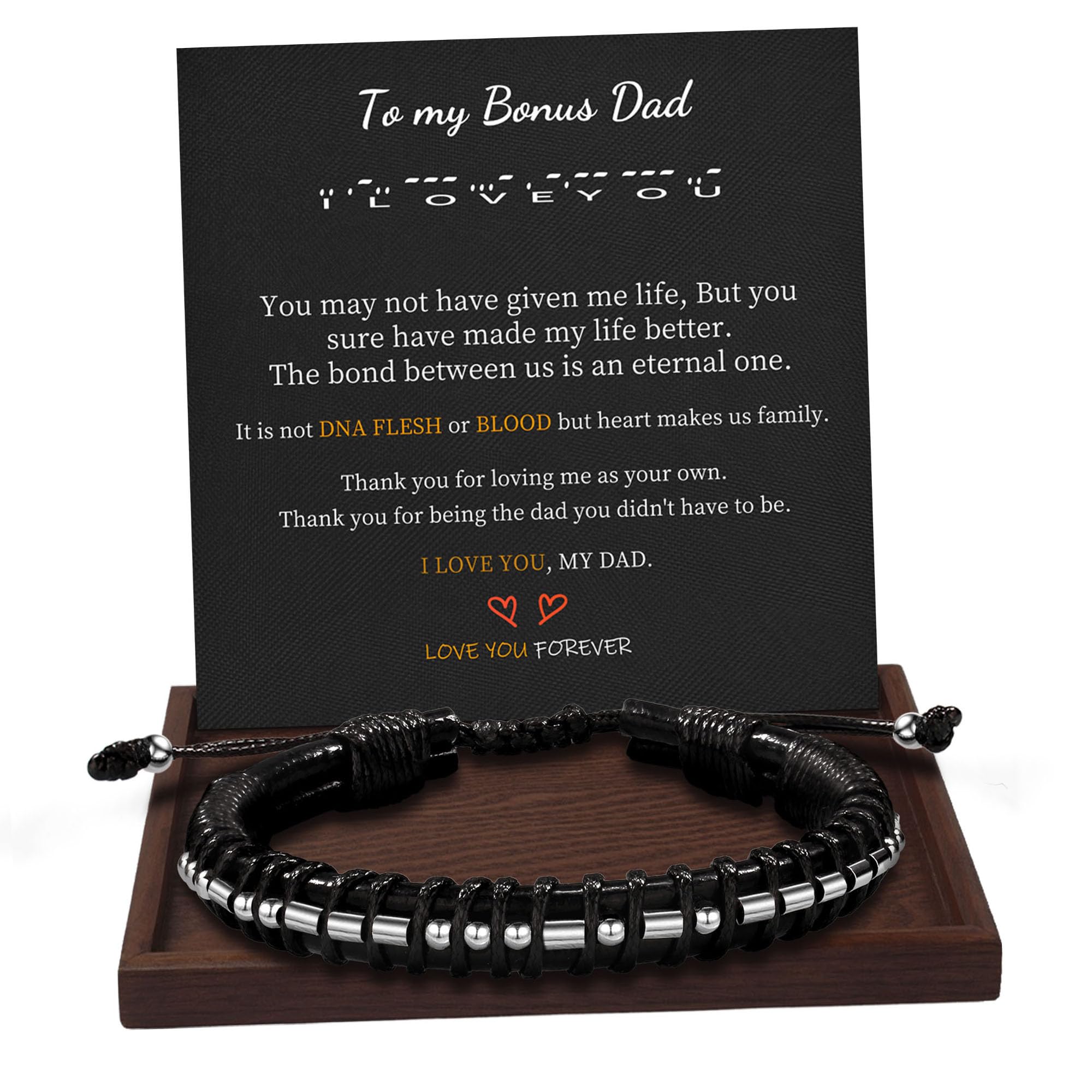 Btysun Fathers Day Gift, Gifts for Men Morse Code Bracelets for Men 2026 Graduation Gifts Mens Bracelet for Him Boyfriend Husband Leather Bracelet Motivational Birthday Jewelry Stocking Stuffers