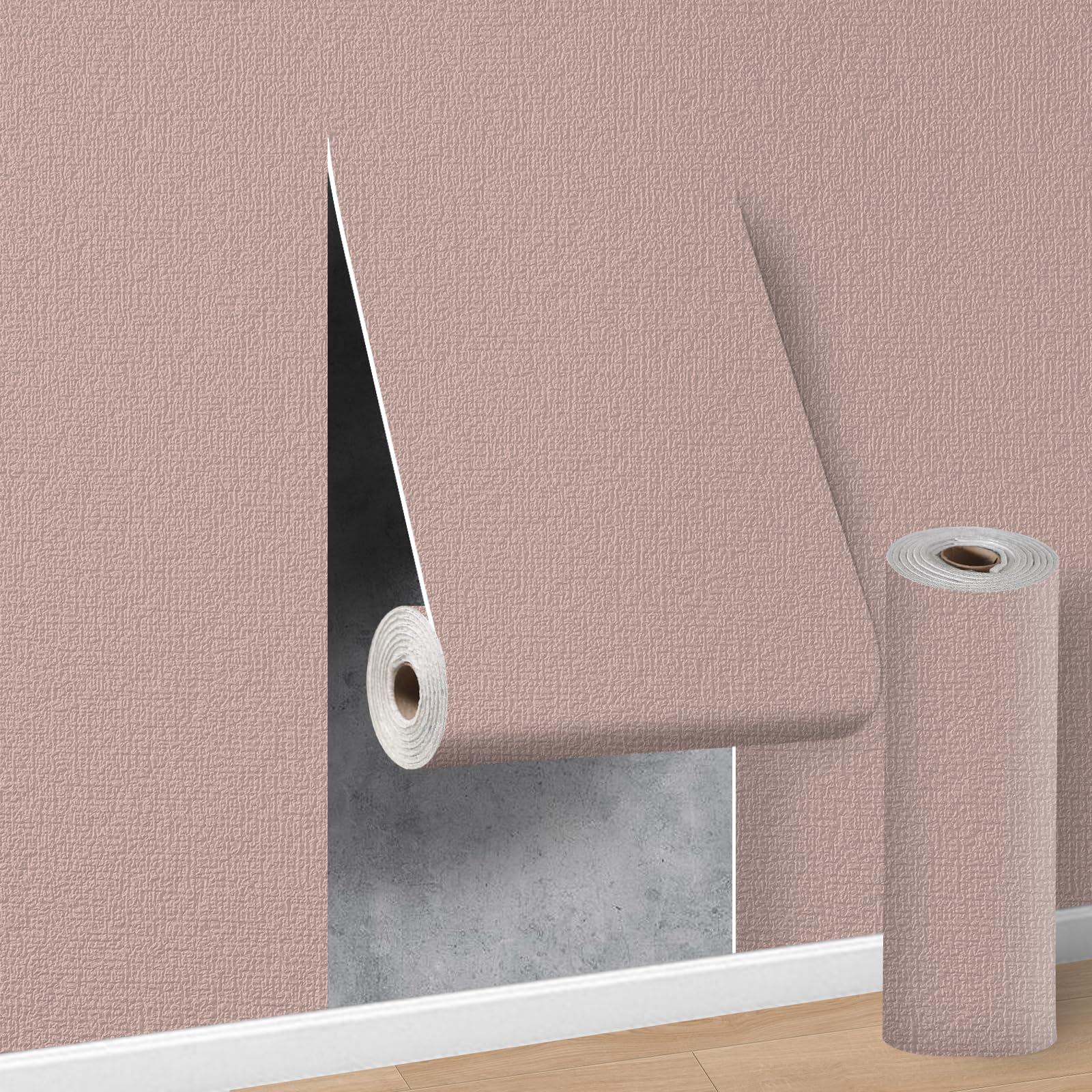 Cathpetic Pink Self Adhesive Thermal Wallpaper,Peel and Stick Wall Panels 2 Roll=30 sq.ft,3mm Thick Waterproof Insulating Wall Paper for Kitchen,Living Room,Bedroom,Thermal Wallpaper for Cold Walls — image 1