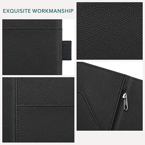 Miniatura 27 de RSAquar Libreta de servidores con bolsillo con cremallera, libros de cuero de primera calidad para camarera, cartera para camarera, delantal