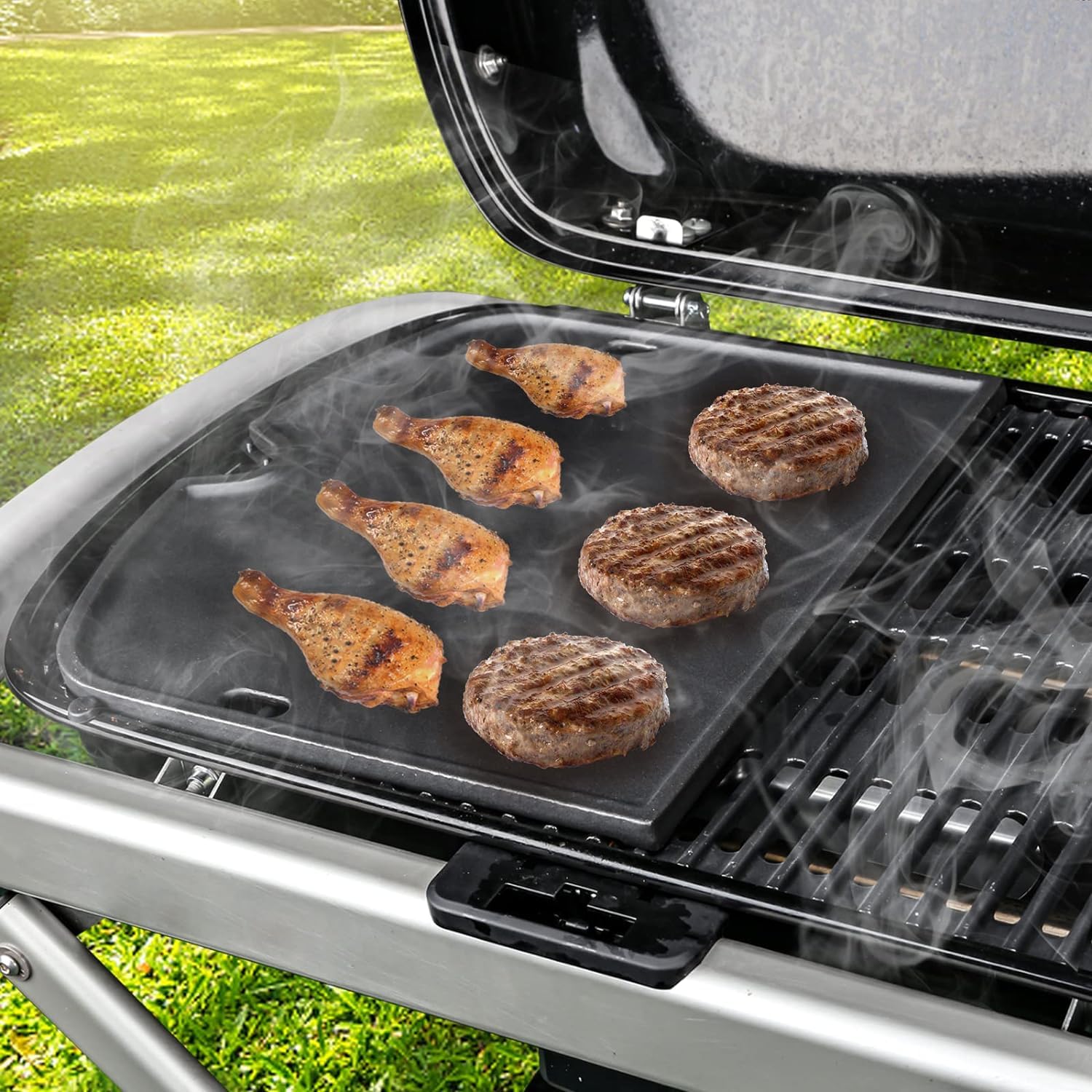 Denmay Piastra in Ghisa per Barbecue a Gas Portatile Weber Traveler - Ricambio per Griglia, 1 Pezzo