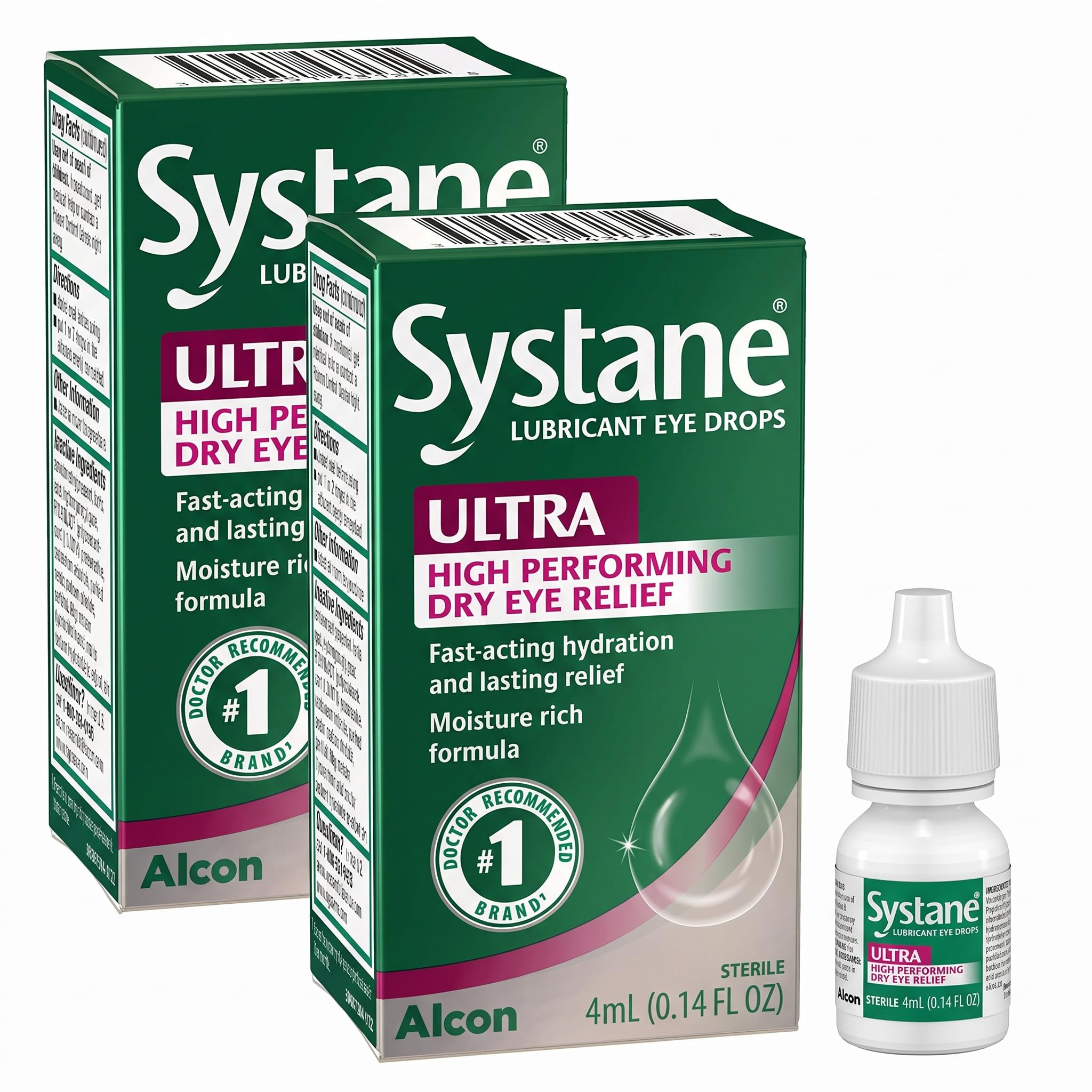 Systane Ultra Lubricant Eye Drops,0.14 Fl Oz (Pack of 2)