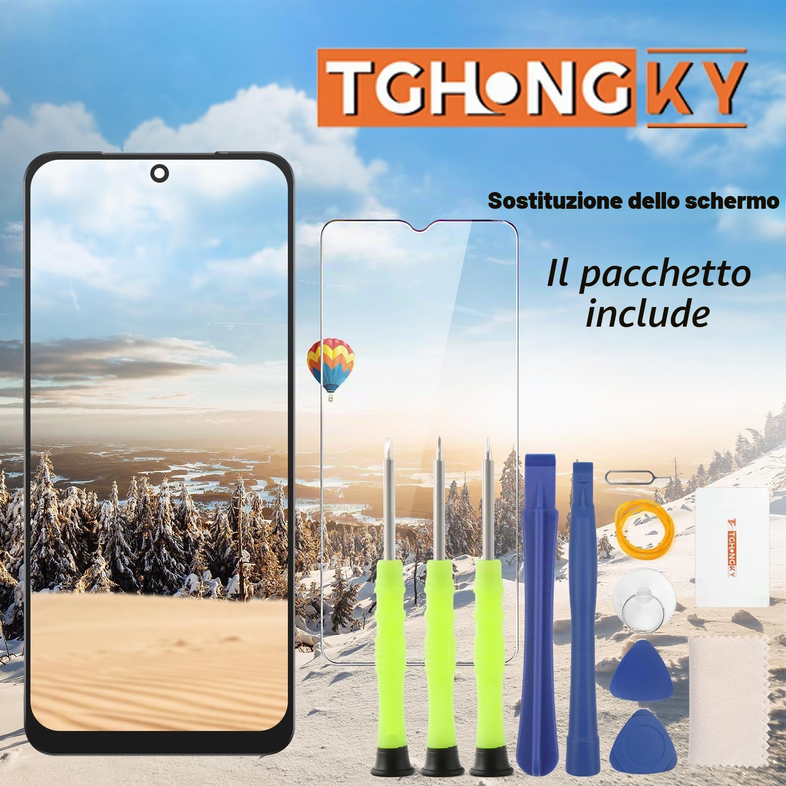 LCD Schermo per Redmi Note 11S 4G 2201117SG 2201117SI Display Touchscreen di Sostituzione del display per Xiaomi Redmi Note 11 2201117TG 2201117TI 2201117TY LCD con Strumenti di Riparazione(Nero)