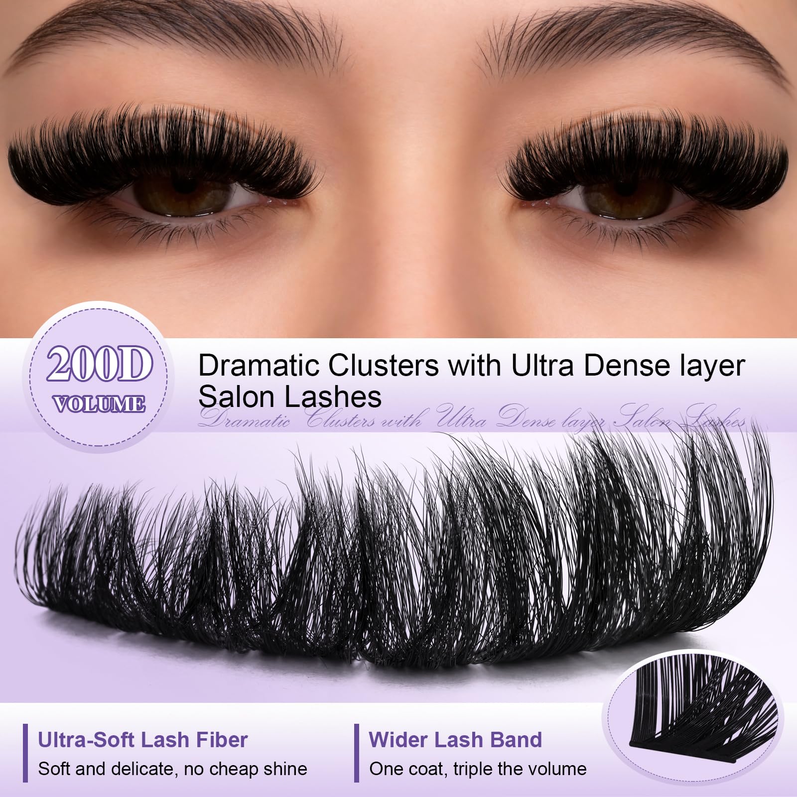 Dramatic Fluffy Lash Clusters - Volume Eyelashes -2