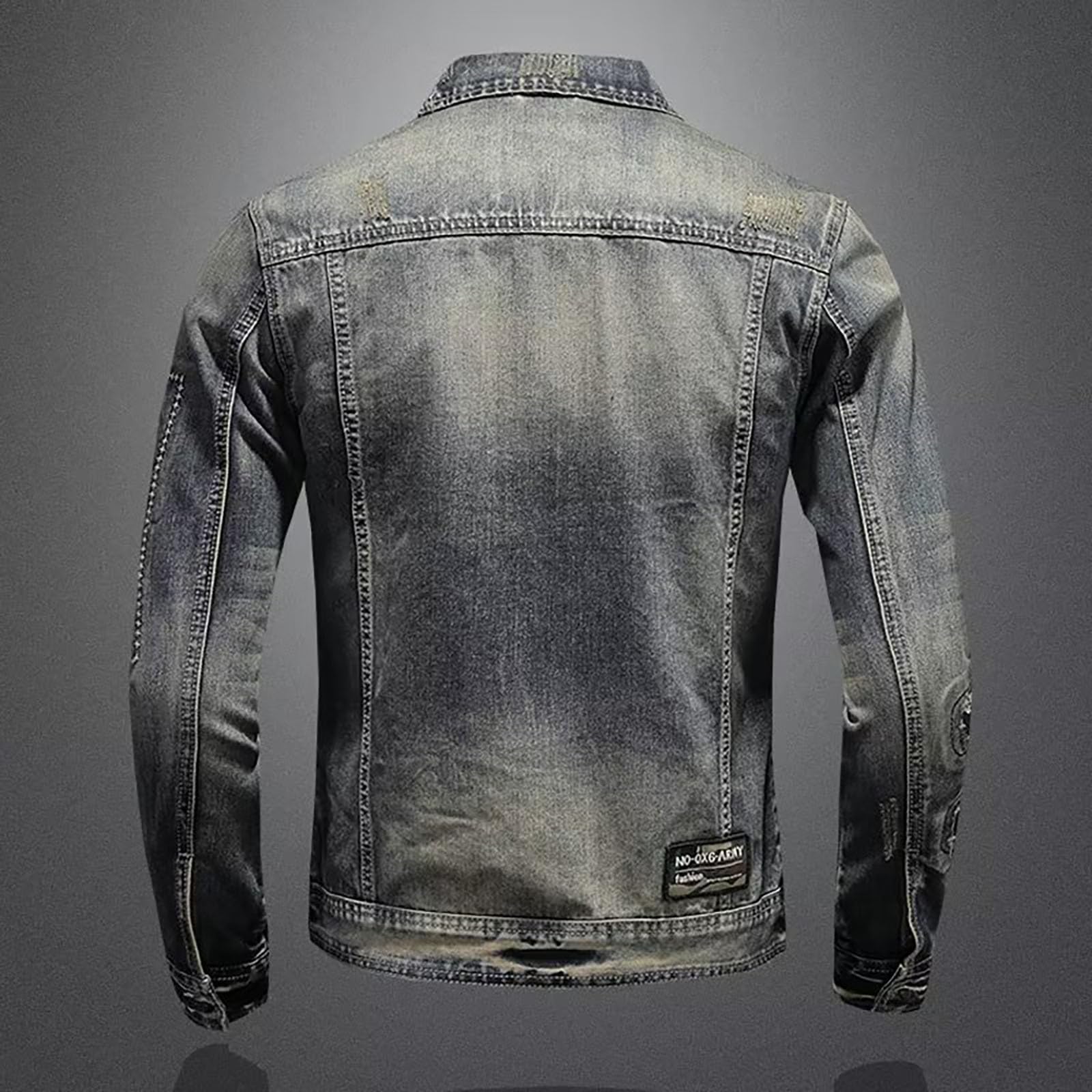 Generisch Moderna chaqueta vaquera retro de corte ajustado para hombre