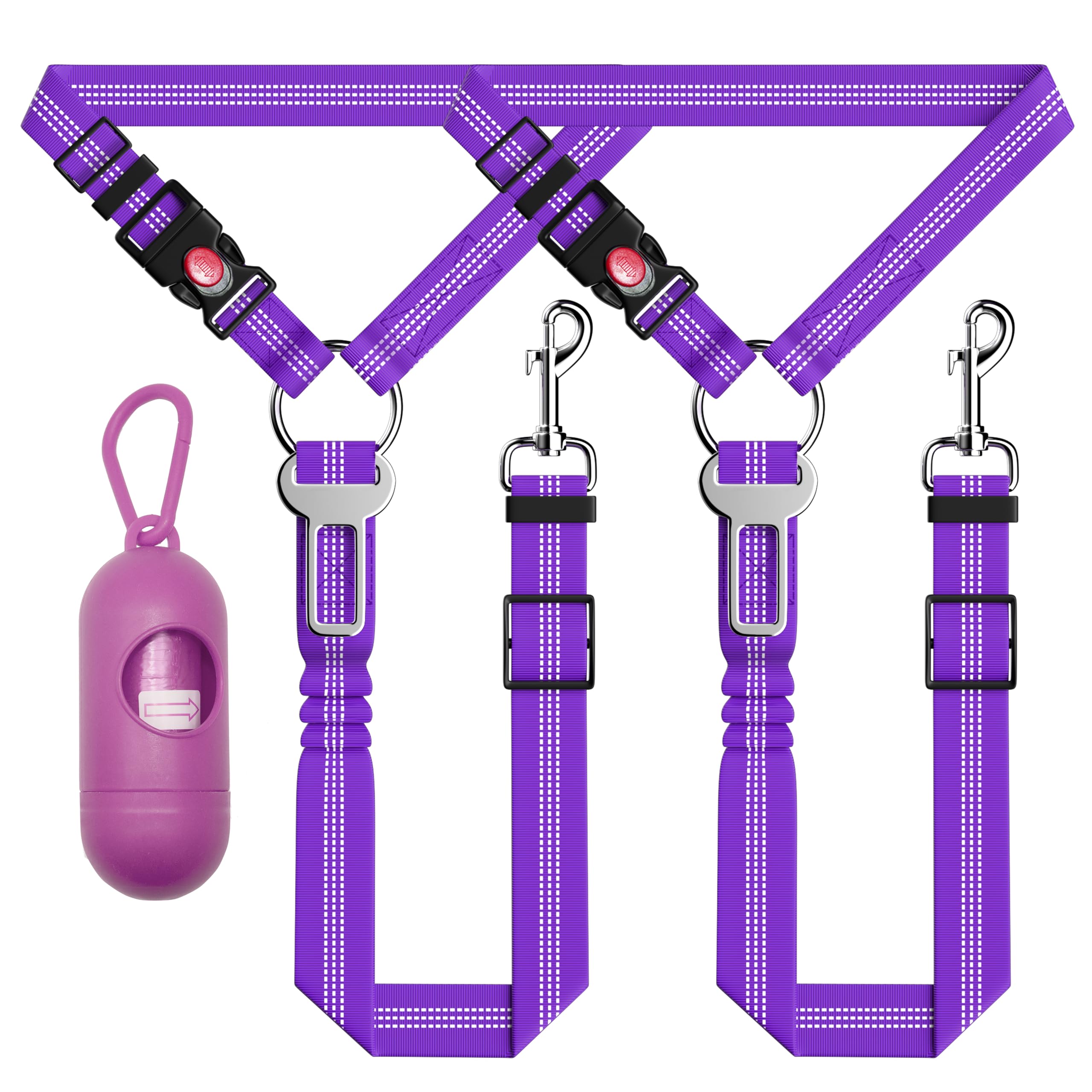 Ceinture de sécurité de voiture pour chien Seyezo lot de 3 harnais réglables