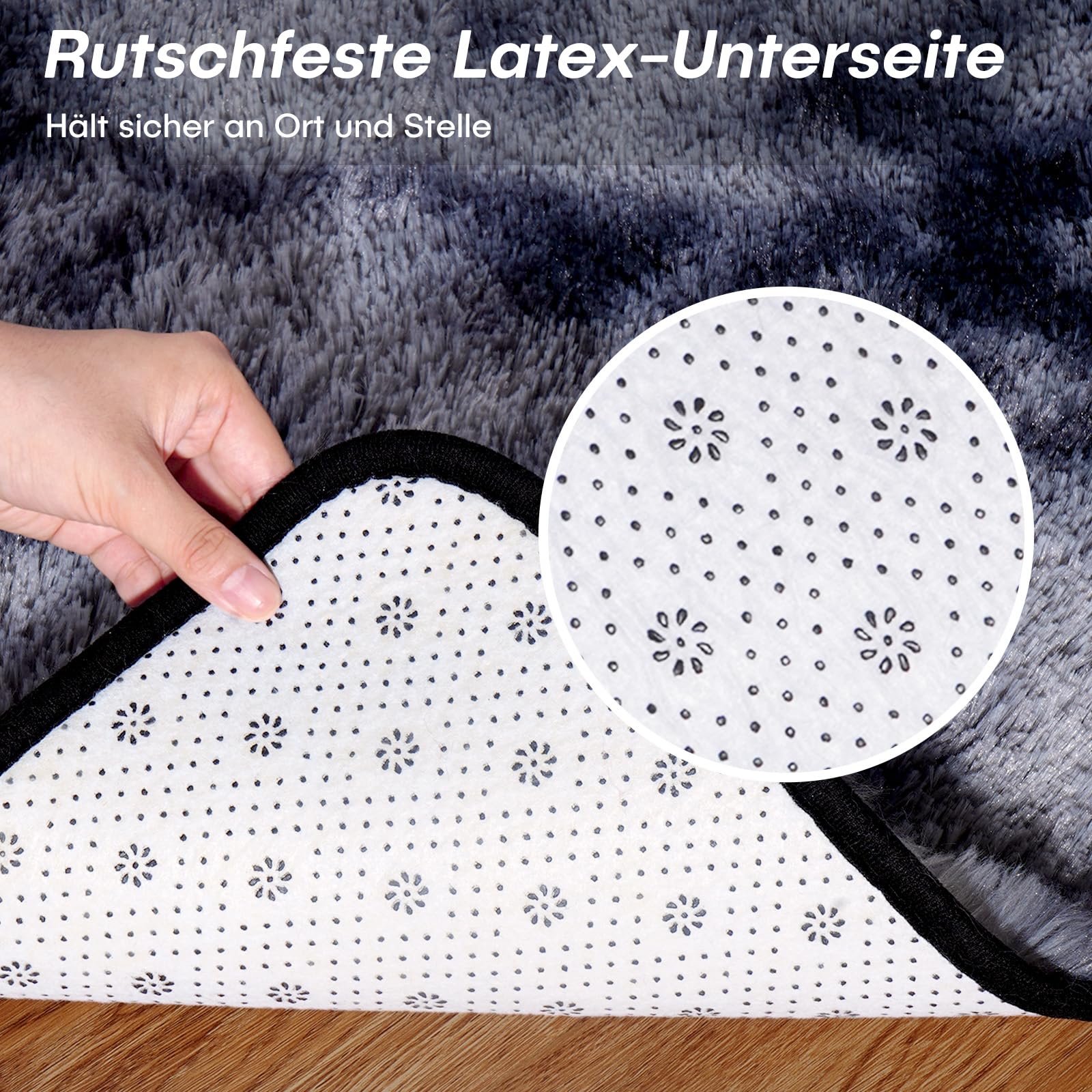 FVVRAX 150x240 cm vloerkleed voor slaapkamer en woonkamer, tie-dye lichtgrijs, pluizig fuzzy shag tapijt, zacht pluche tapijt, indoor vloerbedekking voor kinderen, home decor esthetiek