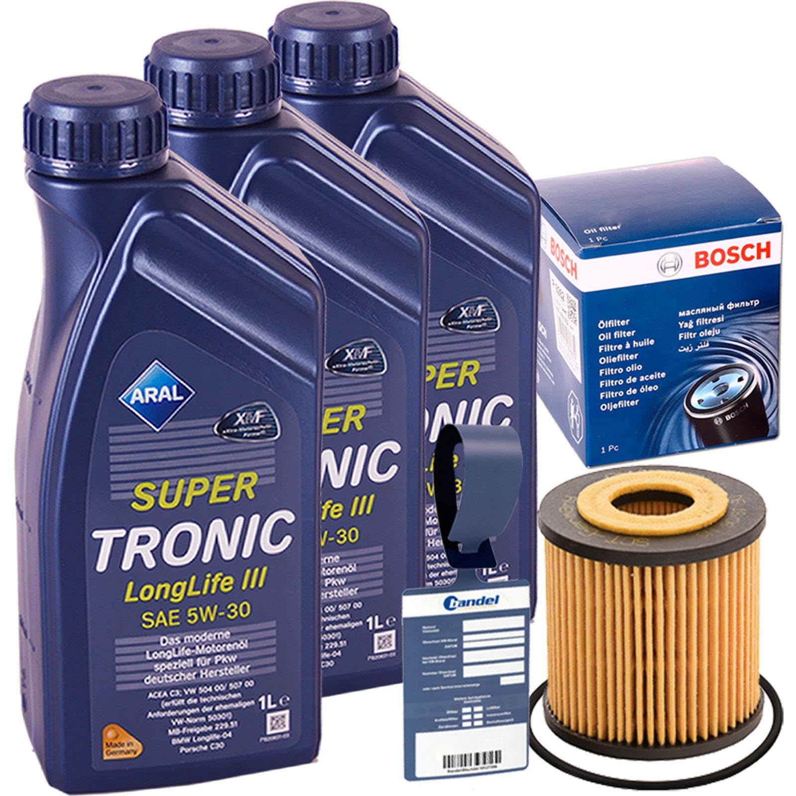 BOSCH Ölfilter + MANNOL 5W30 Motoröl – Perfekt Für SMART 450, 451, 452 (0.6L, 0.7L, 0.8L) | Komplett-Set Für Den Ölwechsel