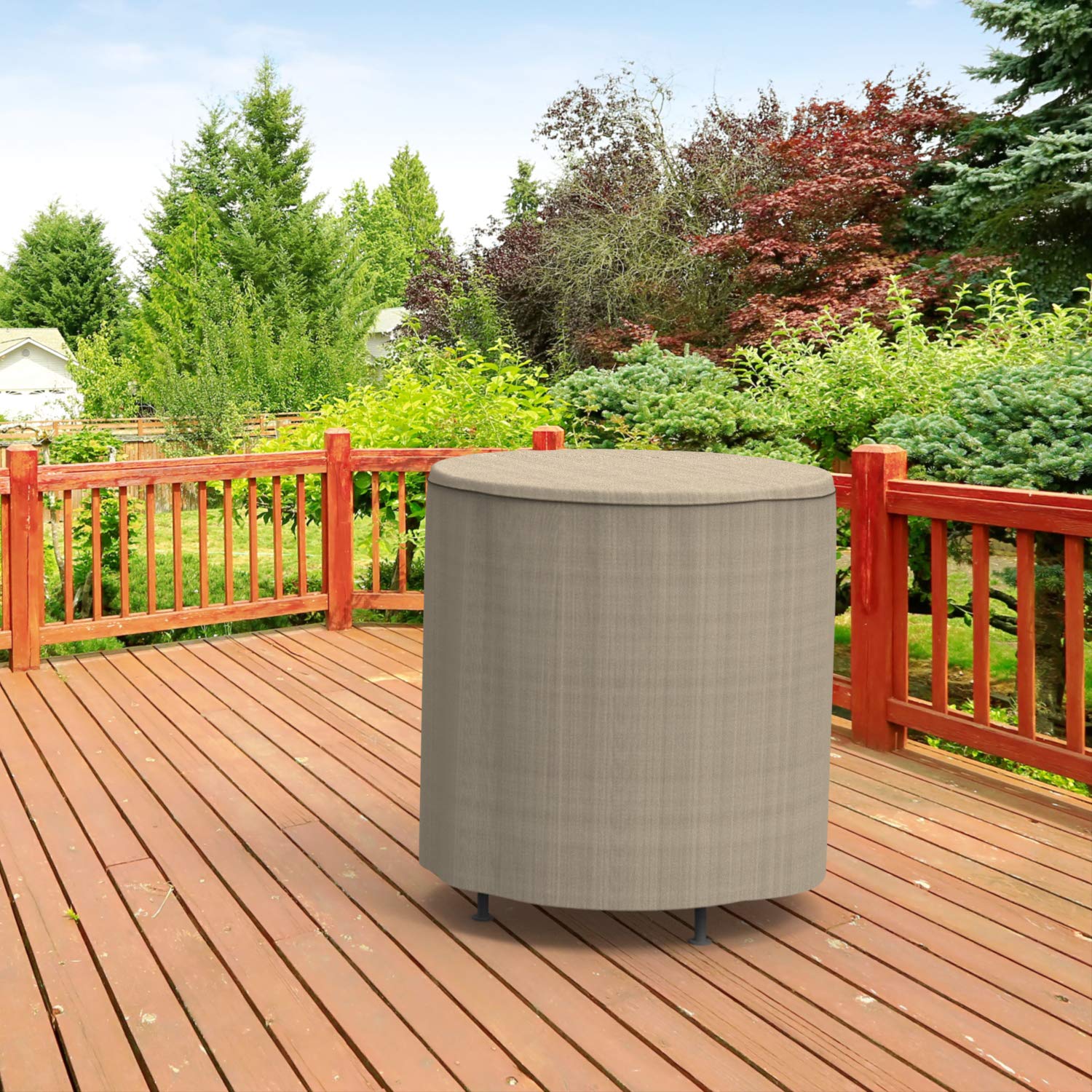 Budge NeverWet Mojave Patio Bar Table Cover, Black Ivory, 50