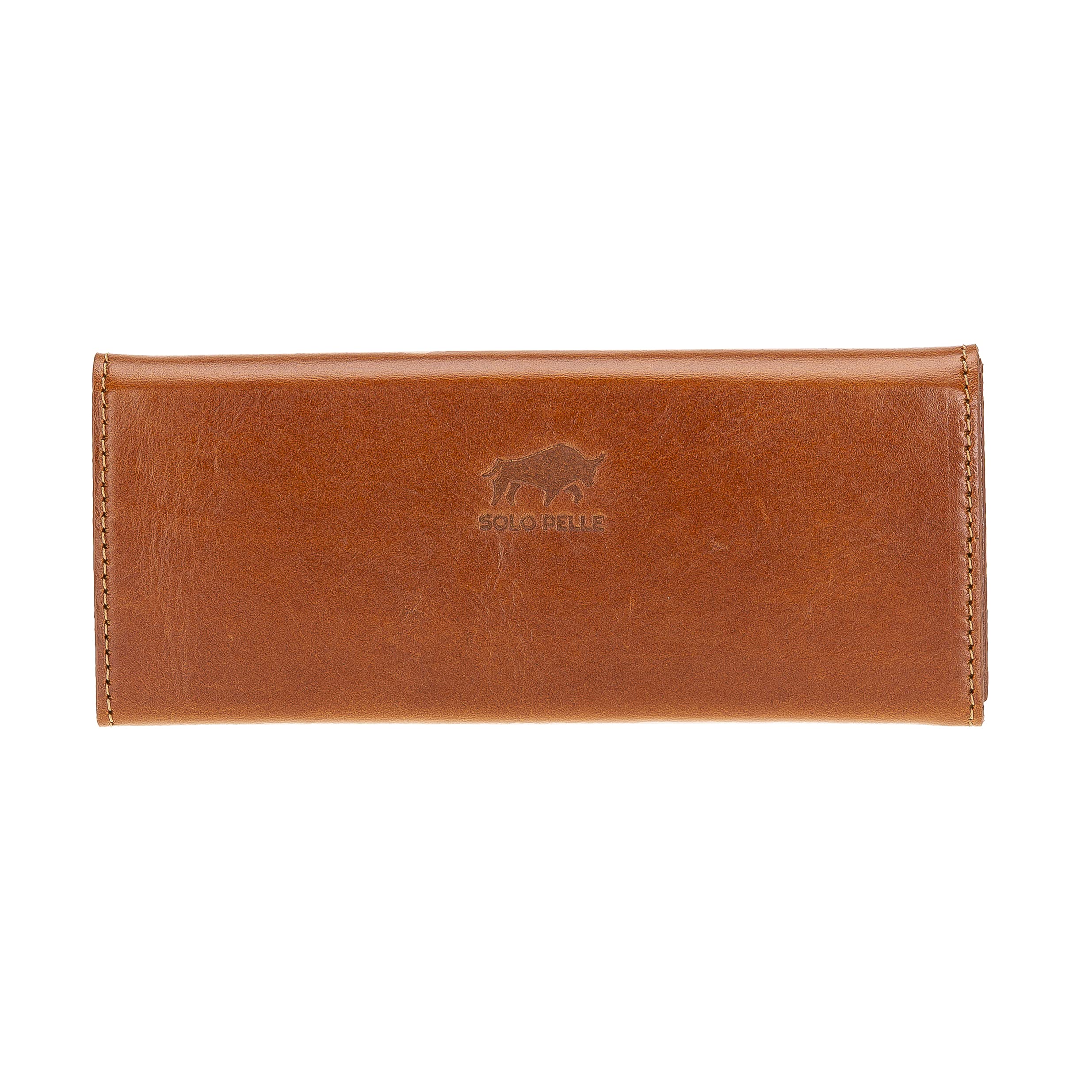Solo Pelle Faltbares Brillenetui aus echtem Leder, tragbare Brillenbox zum falten, Brillen Etui mit Magnetverschluss Sonnenbrillenetui für Herren Damen Kinder