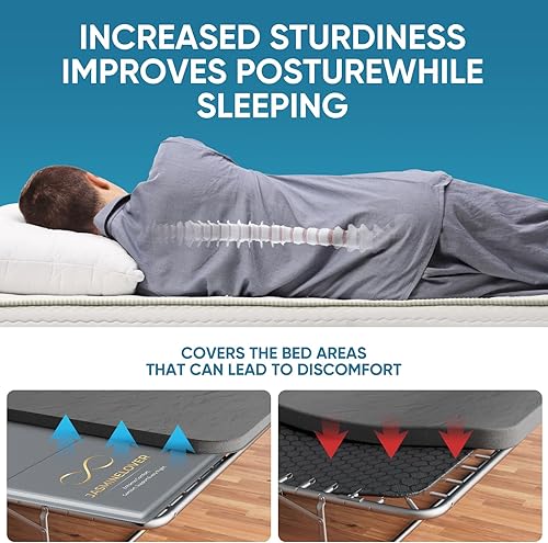 Miniatura 6 de Bunkie Board - Tabla de cama tamaño Queen de 59 x 80 pulgadas para debajo del colchón, tablero de soporte de madera reforzada resistente con diseño