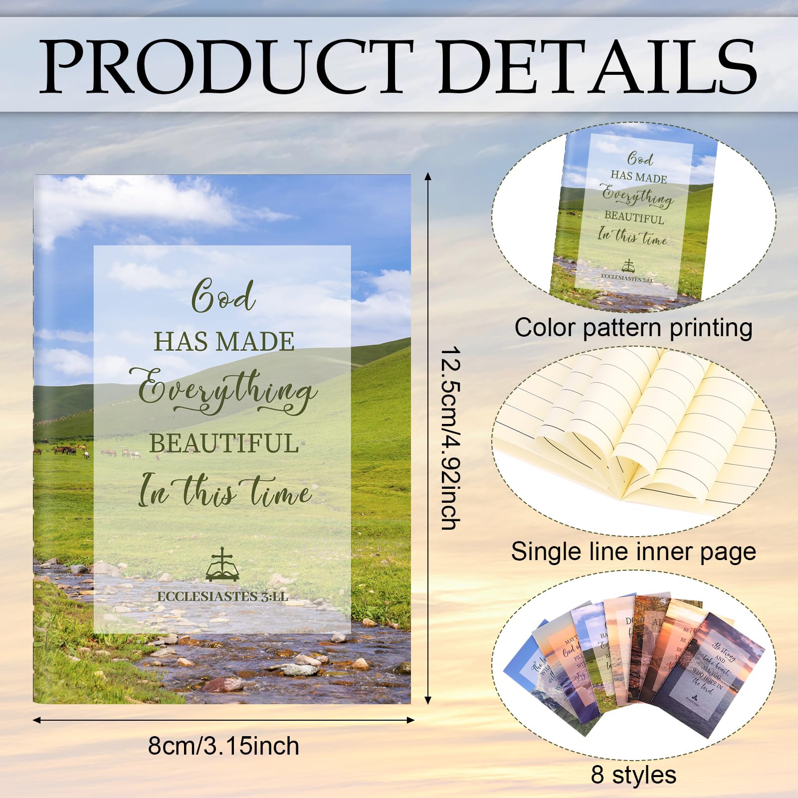 HAOWANWW 28Pack Bible Notebooks Christian Gifts Set Bulk Christian Scripture Inspirational Scripture Ballpoint Pens Motivational Christian Gifts for Teacher Friend Coworker Church Gifts - Image 2