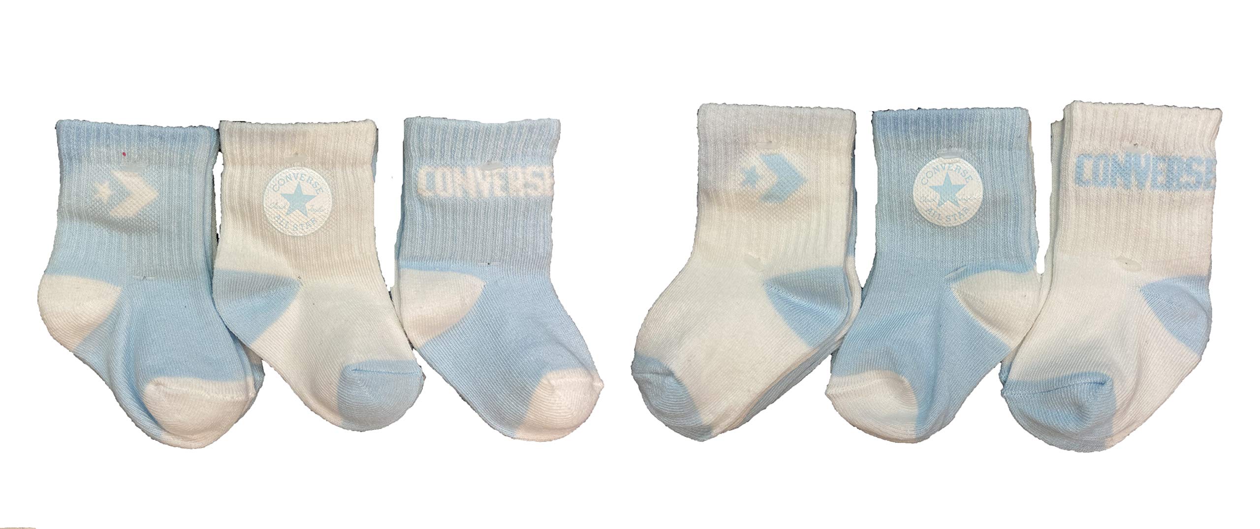 Converse Infant Toddler Socks 6 Pack (Blue(MC0012-C1A)/White, 3-4.5(3C-7C Toddler Shoe))