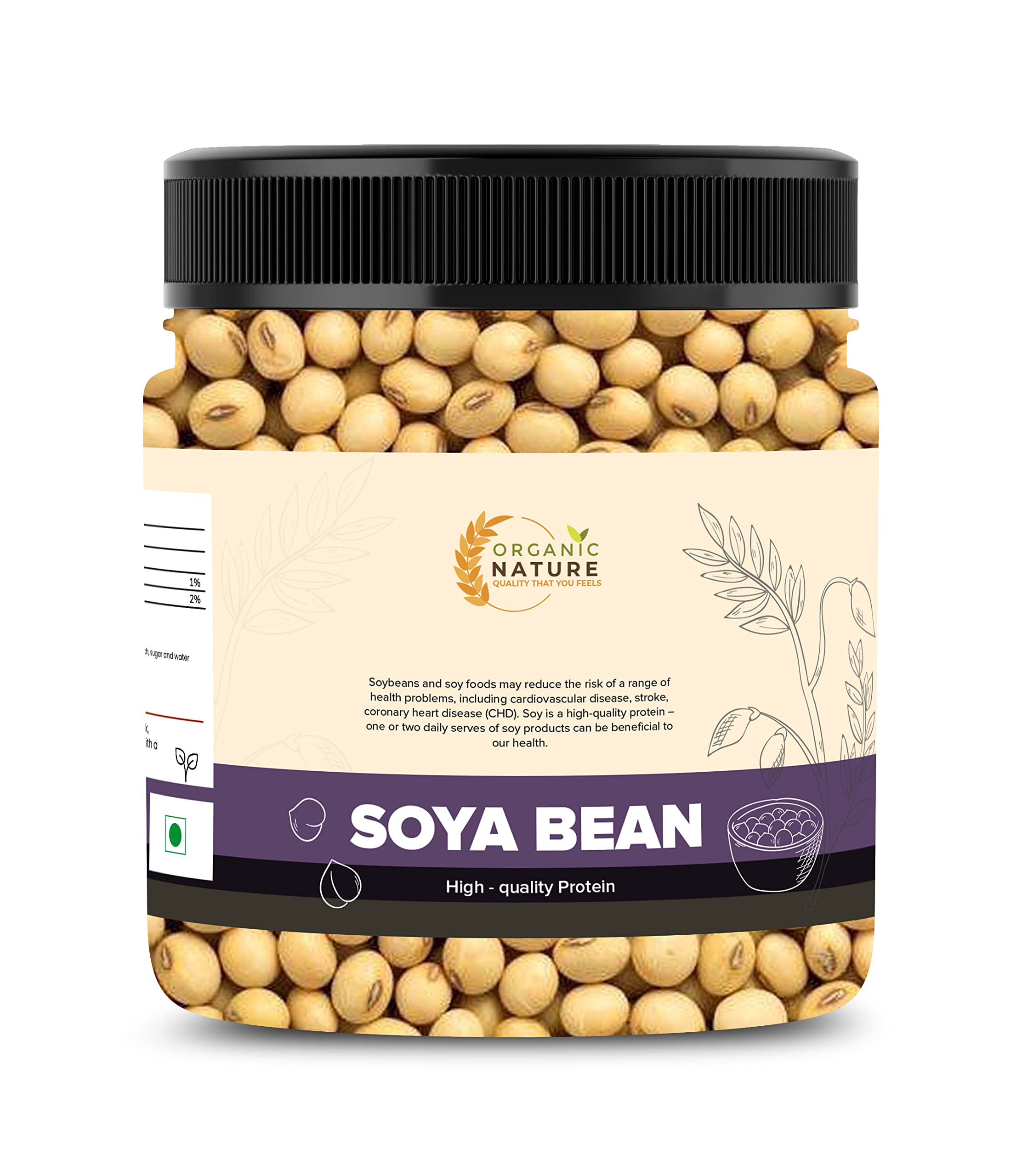 Organic Nature Soya Bean Seeds | Soyabean Dana | Protein & Natural 250 gms [Jar Pack] (250 Grams (Pack of 1 of 250 Grams)) (B09QH1VP75) Amazon Price History, Amazon Price Tracker