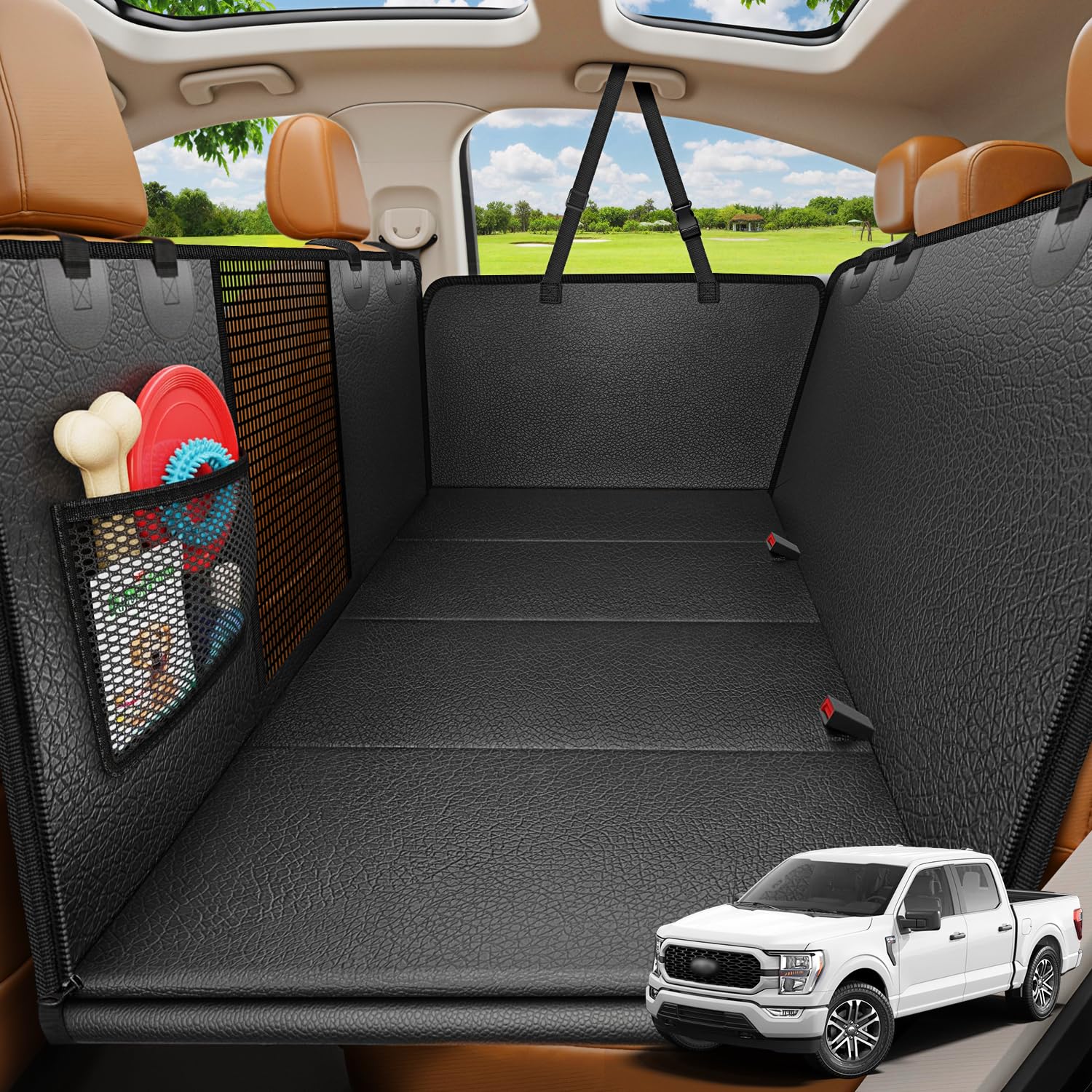 Photo 1 of URPOWER Dog Car Seat Cover for Pets 100% Waterproof Seat Cover Hammock 600D Heavy Duty Scratch Proof Nonslip Durable Soft Back Seat Covers for Full Size Trucks