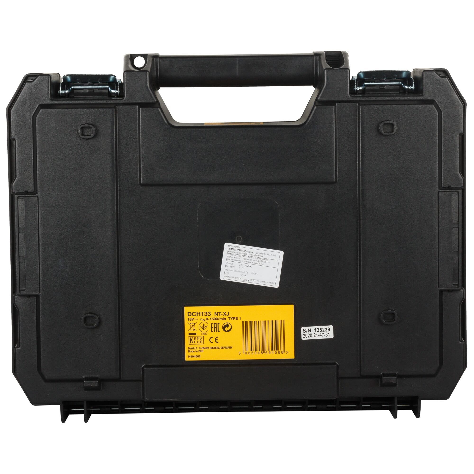 DeWalt Martello Elettropneumatico Brushless XR 18V ​​SDS-Plus 2.6J senza caricabatteria/batteria con custodia TSTAK, Multicolore