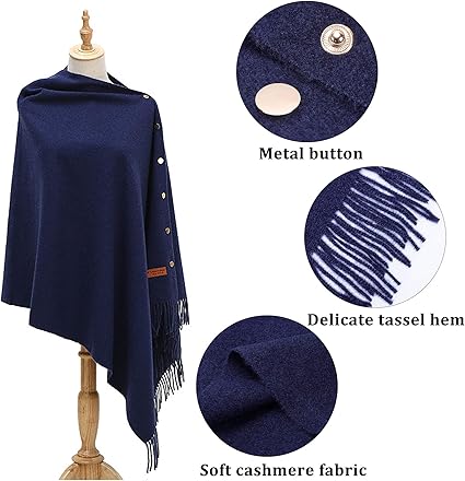 Sciarpa Scialle In Lana Donna - 160x135cm, Calda E Versatile, Per Inverno E Regali