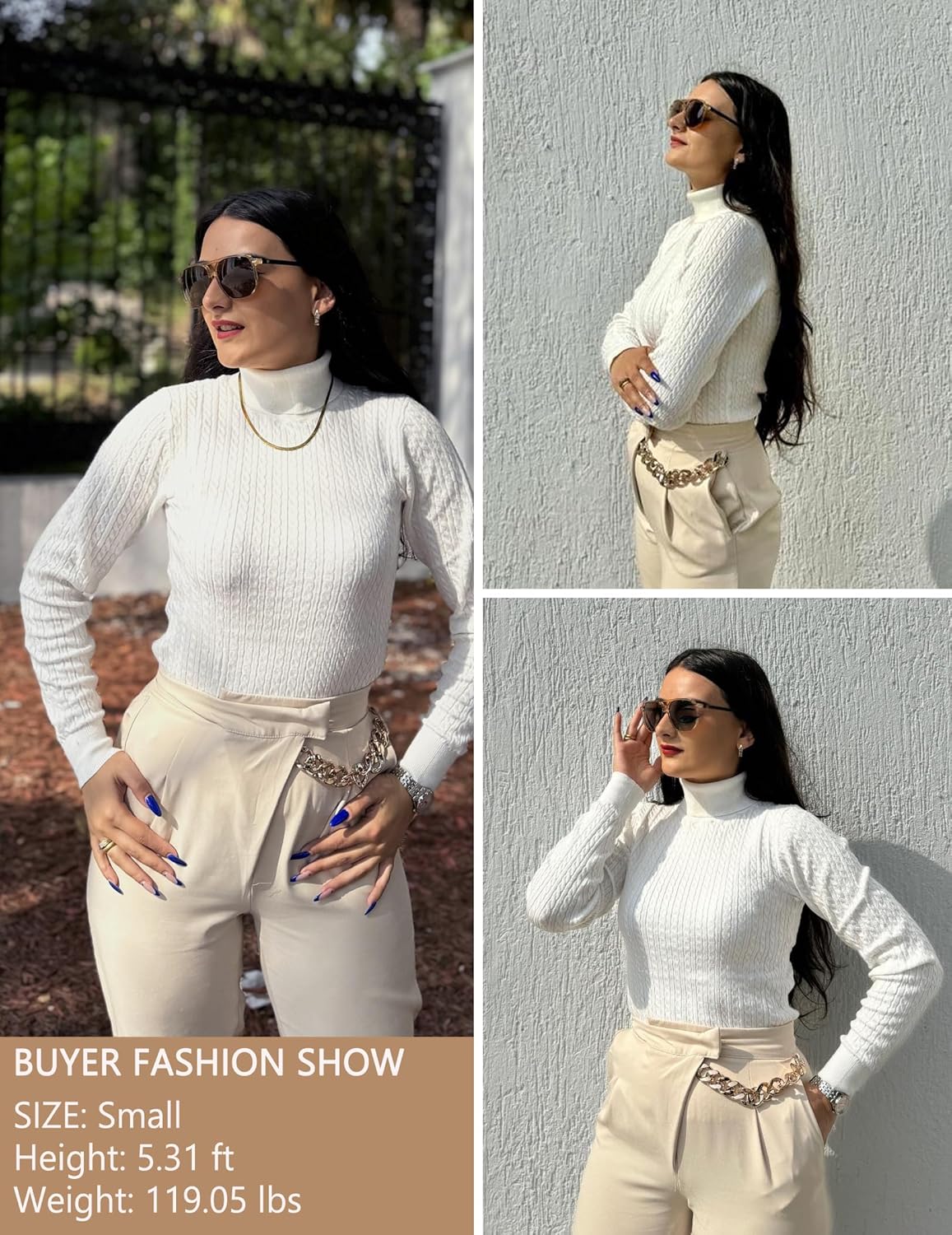 Zeagoo Womens Sweaters Turtleneck Cable Knit Long Sleeve Pullover Cute Fitted Trendy Basic Fall Winter Tops - Image 2