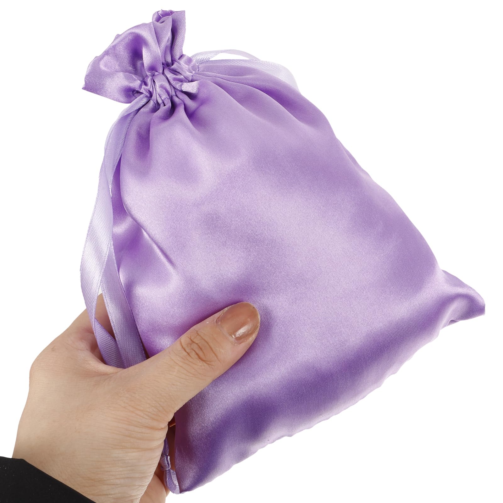 Beavorty Satin Wig Bag 10pcs Wig Storage Bag Wigs Packaging Bags Drawstring Bags Wig Packaging for Business Wig Bags Beam Port Purple Travel Bag Satin Satin Wig Bags - Image 4