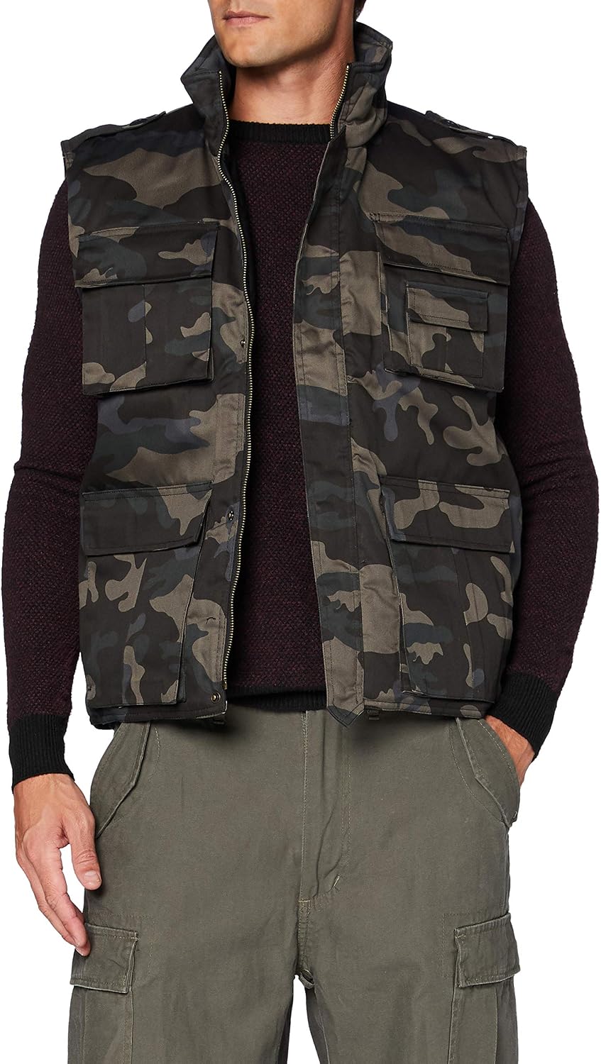Brandit Ranger Gilet Paintball Bushcraft Survie Pêche Camping Armée Dark Camo