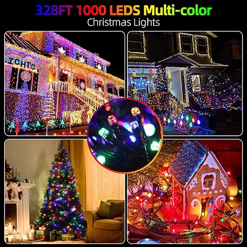 Miniatura 4 de 1000 luces LED de Navidad de 328 pies para interiores y exteriores, 8 modos para decoración de fiesta de árbol de Navidad, 100% certificación UL