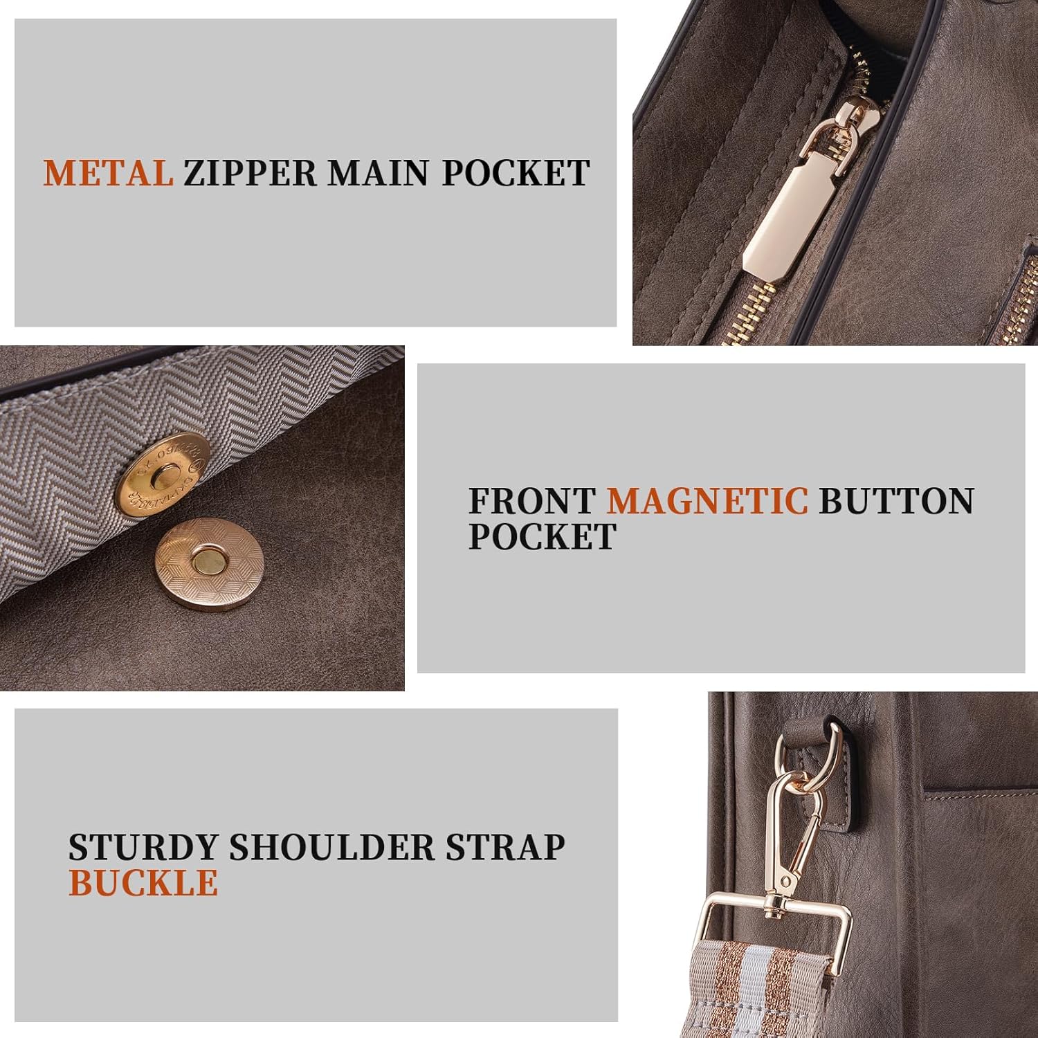 HKCLUF Crossbody Bag Purse for Women 2PCS/Set Leather Hobo Handbag Wallet Set With 2Adjustable Guitar Strap Shoulder Bag | Purse, 2PCS/Set, Leather, Wallet Set, Purse - Image 5