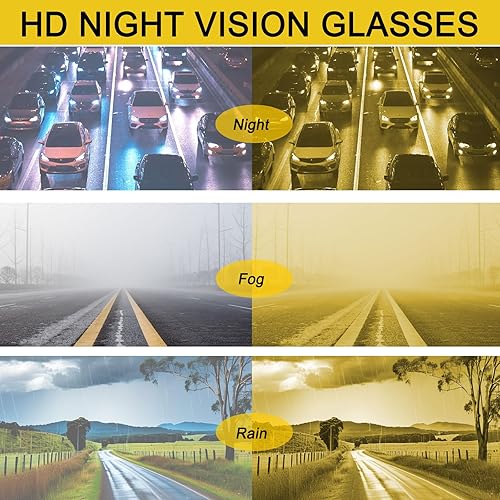 Miniatura 6 de Wzerry Gafas de conducción nocturna polarizadas para hombres y mujeres (gafas de visión nocturna envolventes, protección UV para conducir pesca)