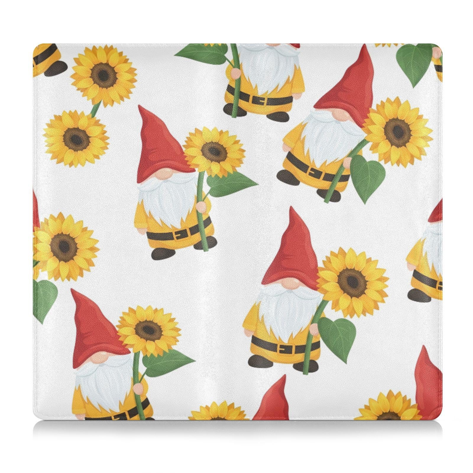BURSTDDY Sunflower Gnome Leather Car Registration and Insurance Holder,Registration and Insurance Card Holder Glove Box Car Organizer Car Document Holder for Cards, Driver License
