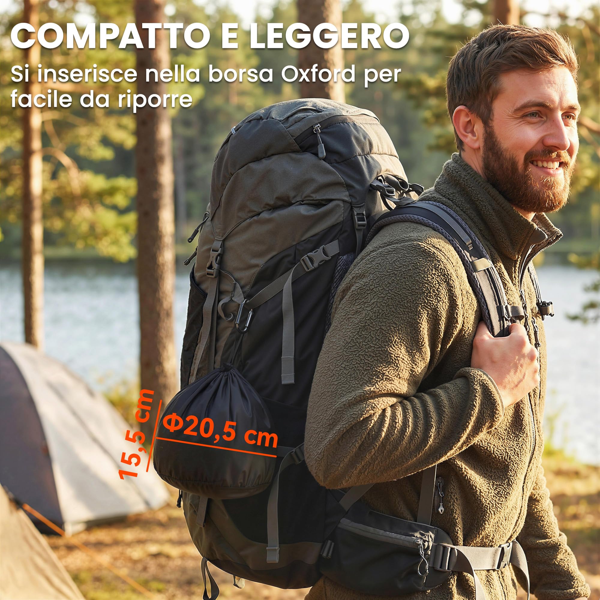 Outsunny Set di Pentole da Campeggio per 4-5 Persone, Leggero Kit da Cucina in Alluminio con Manici Anti-Scottatura, Pentole e Padelle Portatili per Escursionismo, Campeggio e Picnic, Grigio