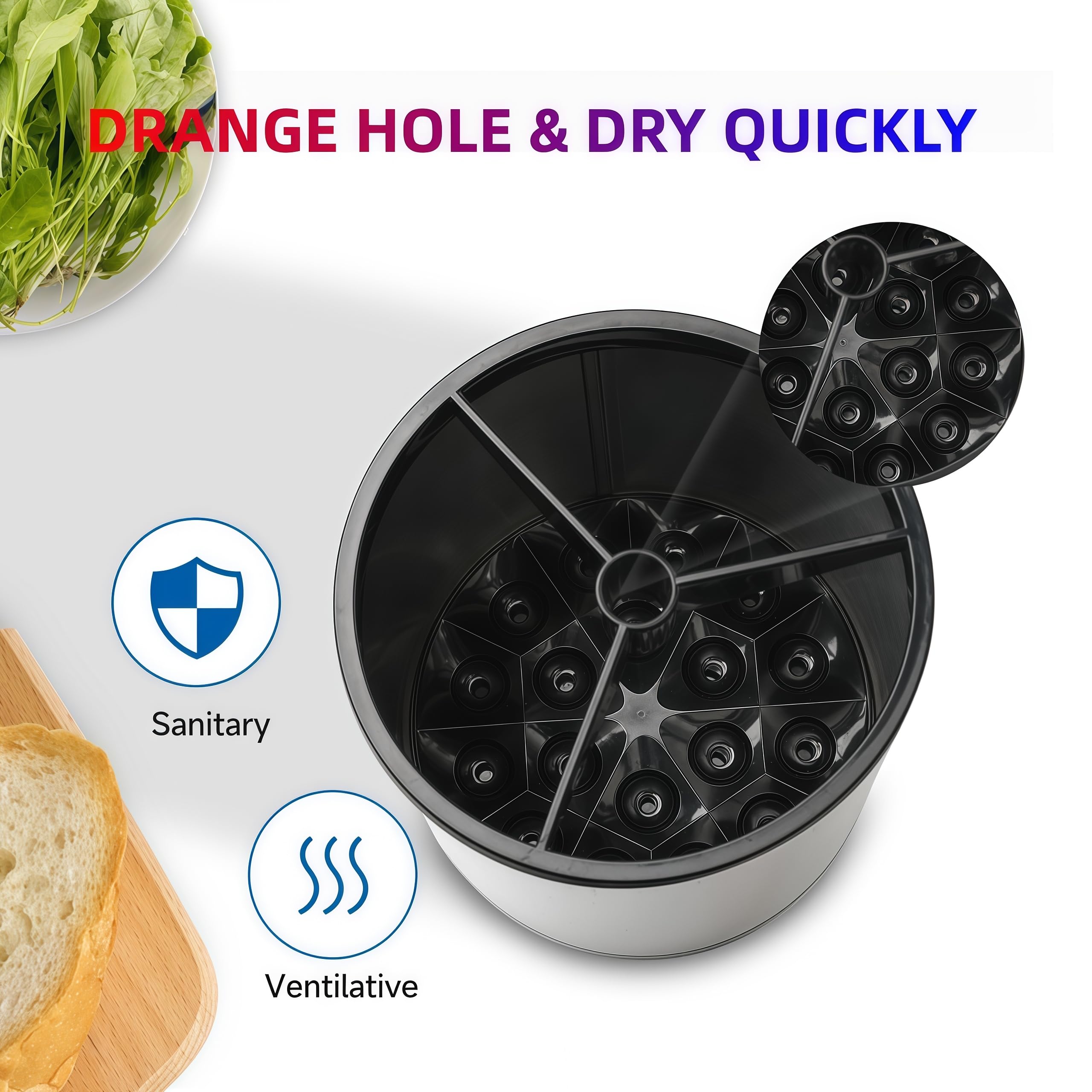 LIBODOUR Juego de 2 soportes para utensilios de cocina extragrandes giratorios para mostrador, organizador de acero inoxidable, para cocina, cubiertos, cuchara, espátula, Lazy Susan (madre y niño)