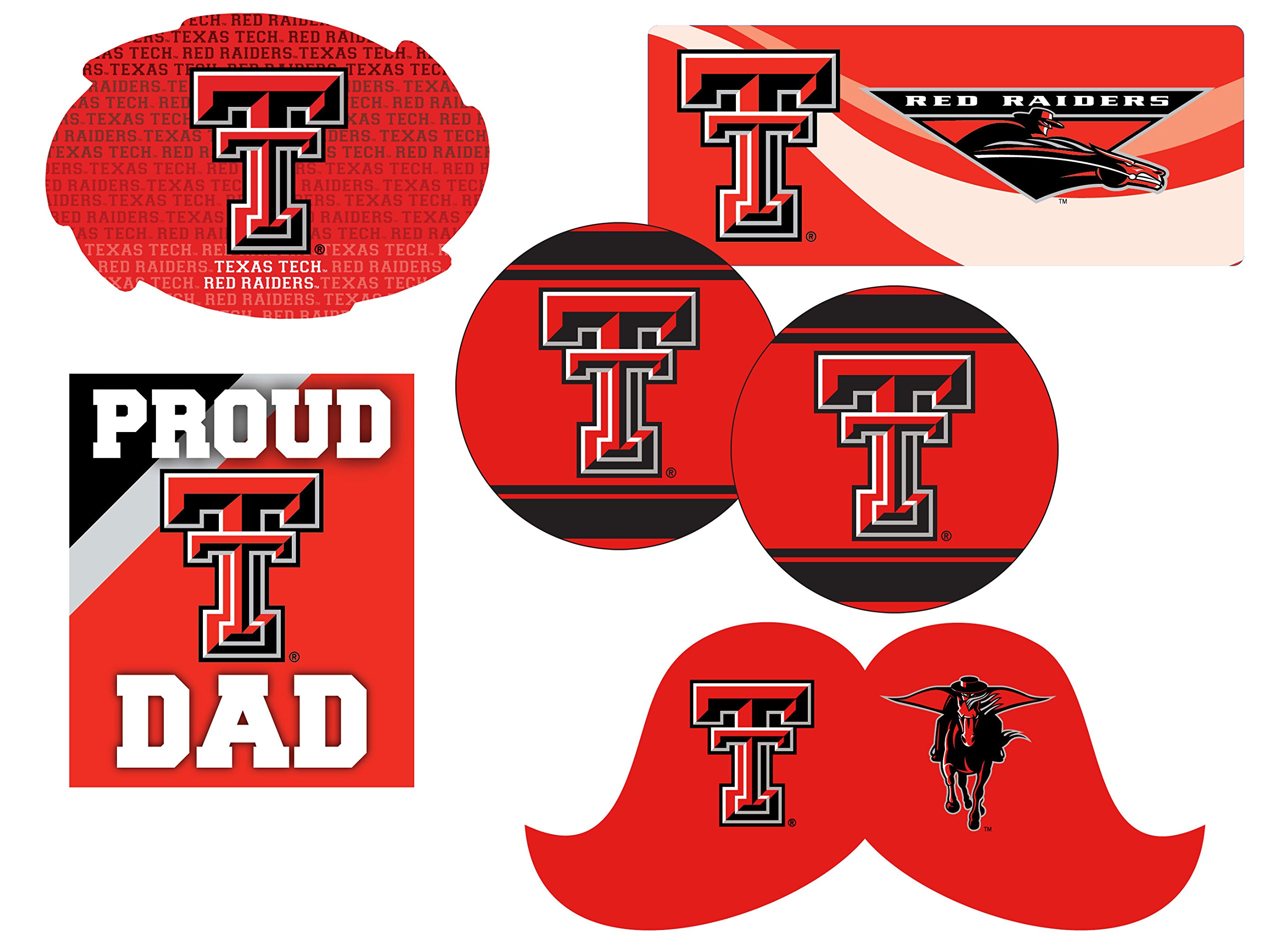 NCAA Texas Tech Red Raiders Temporäre Tattoos – 4 Stück, Wasserlos, Hypoallergen, Abziehbar