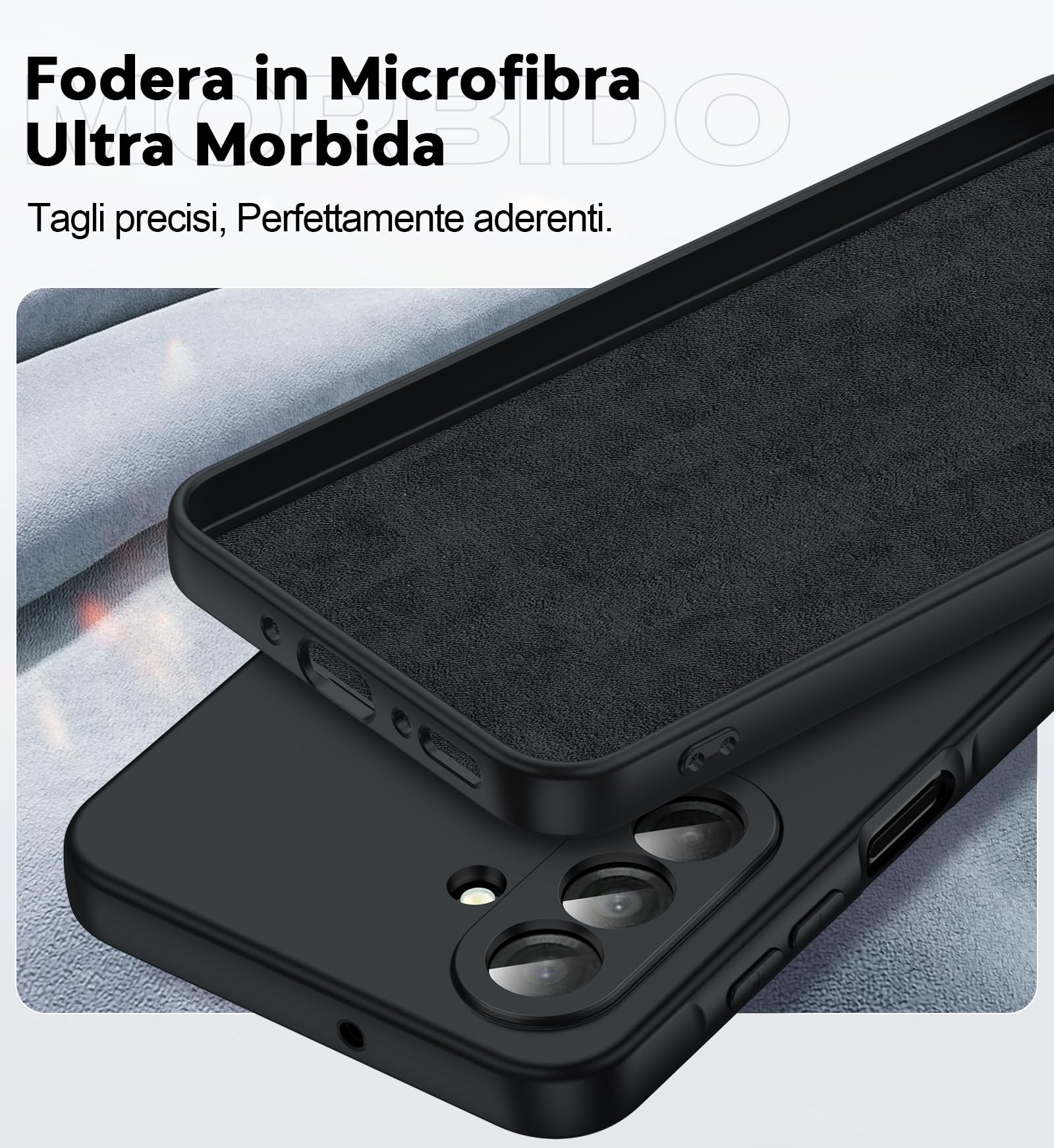 LeYi Cover per Samsung A26 5G con 2 Pezzi Vetro Temperato, Custodia Morbida Silicone Liquida TPU Protettivo Ultra Slim Antiurto, Case con Protezione Fotocamera per Samsung Galaxy A 26