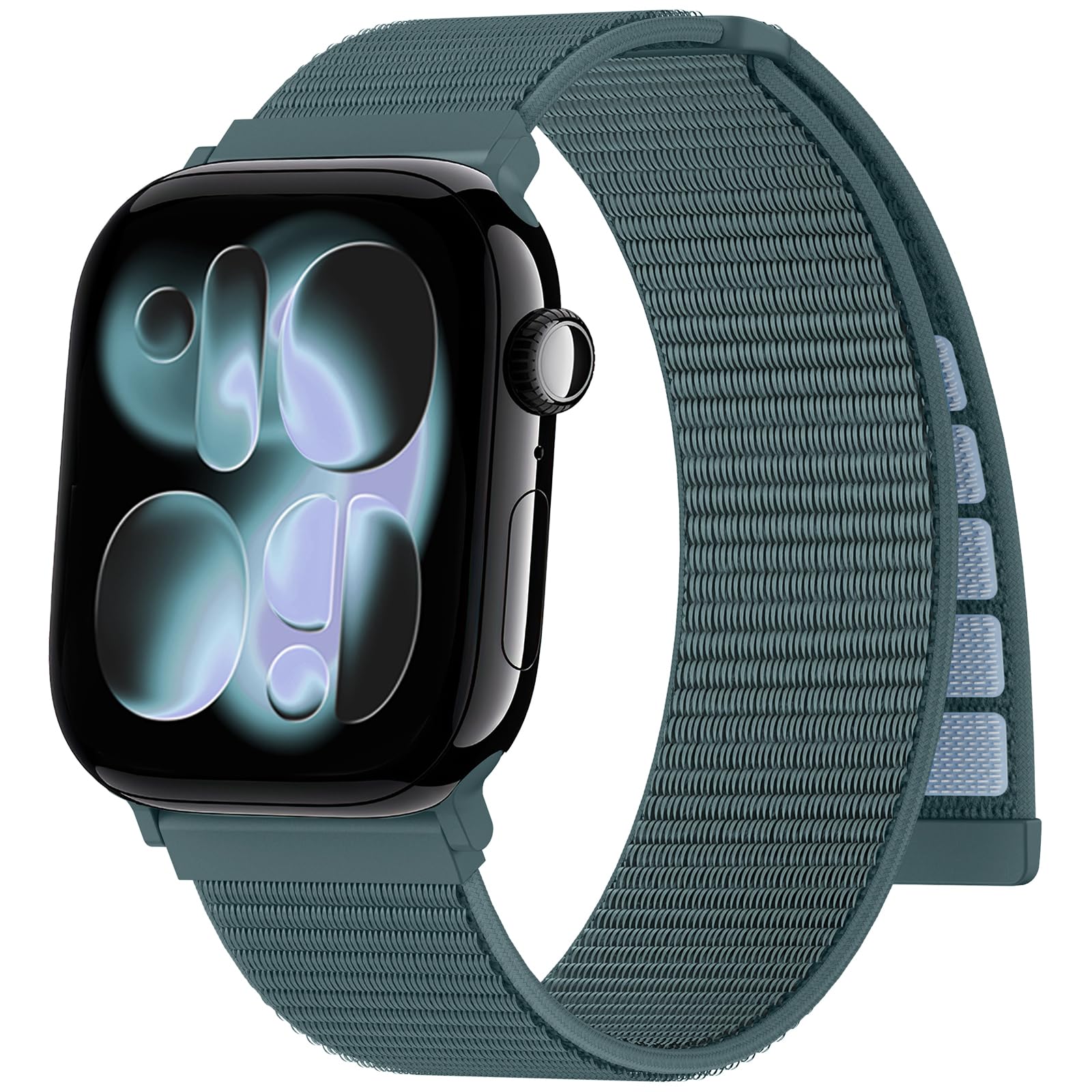 Jiamus Nylon Armband kompatibel mit Apple Watch Armband 44mm 40mm 42mm 49mm 45mm 46mm 41mm 38mm Damen Herren, Sport Loop Band für iWatch Ultra SE 3 2 1 Series 11 10 9 8 7 6 5 4 3 2 1, Seegrün