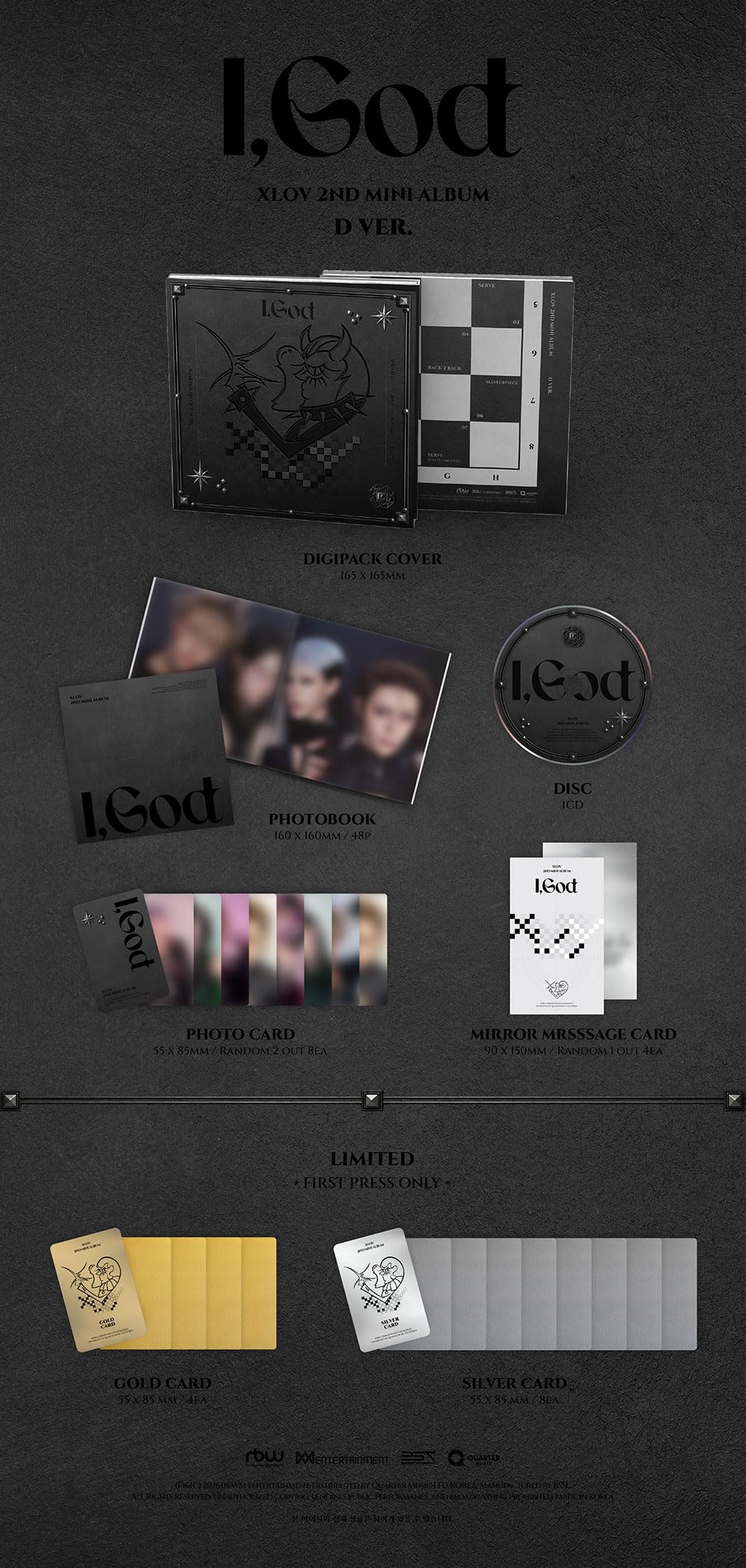 Amazon.co.jp: XLOV (エックスラブ) - 2ND MINI [ I,God ] 韓国盤 (4種